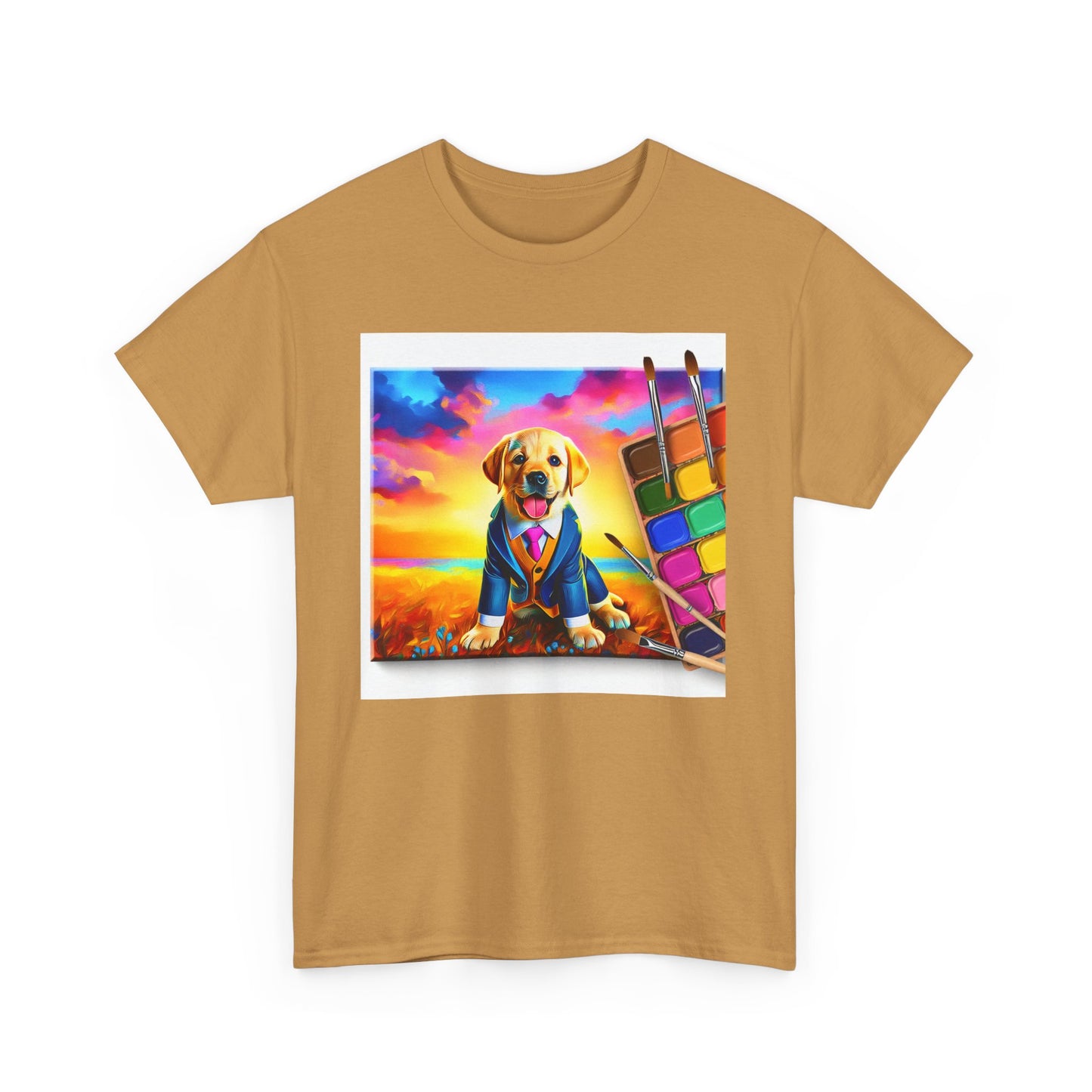 Playful Dog Art Unisex Heavy Cotton Tee
