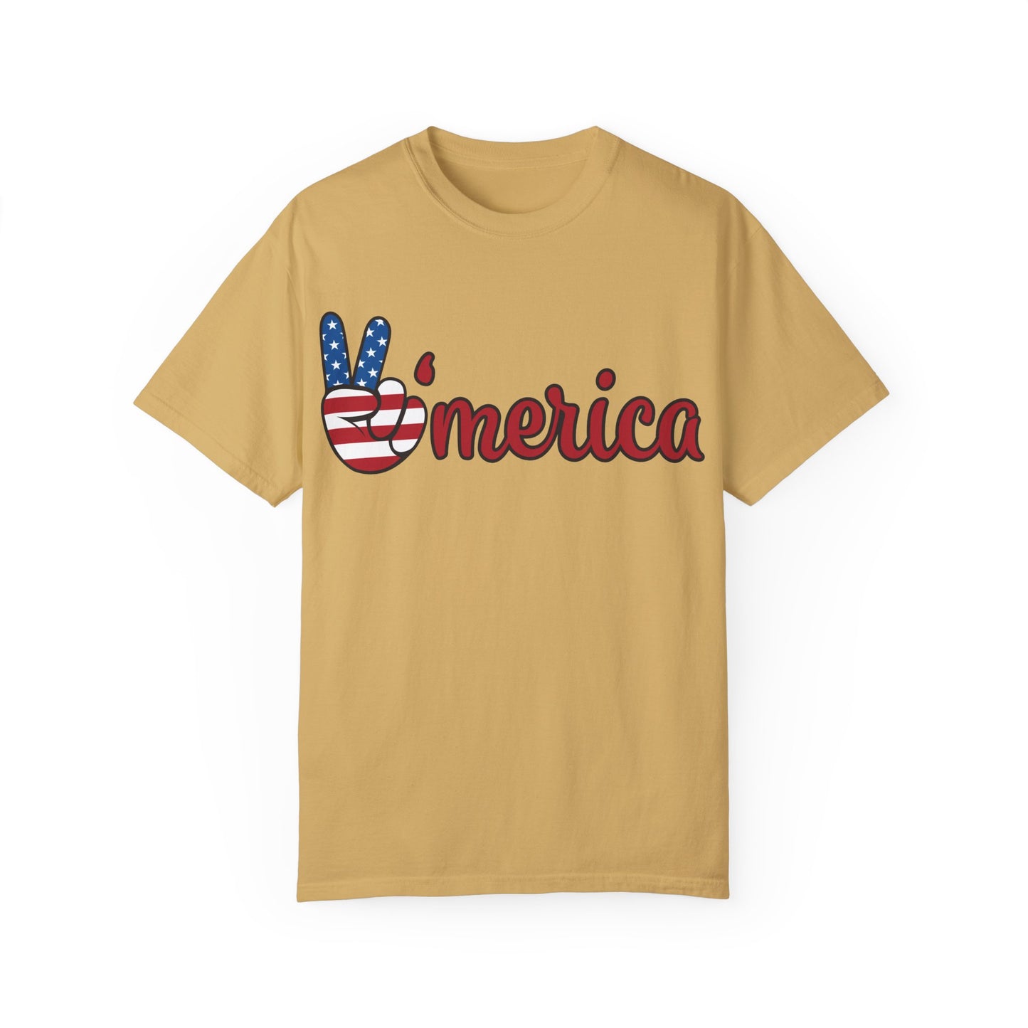 'Peace' Americana Unisex Garment-Dyed T-Shirt - Celebrate Freedom & Unity