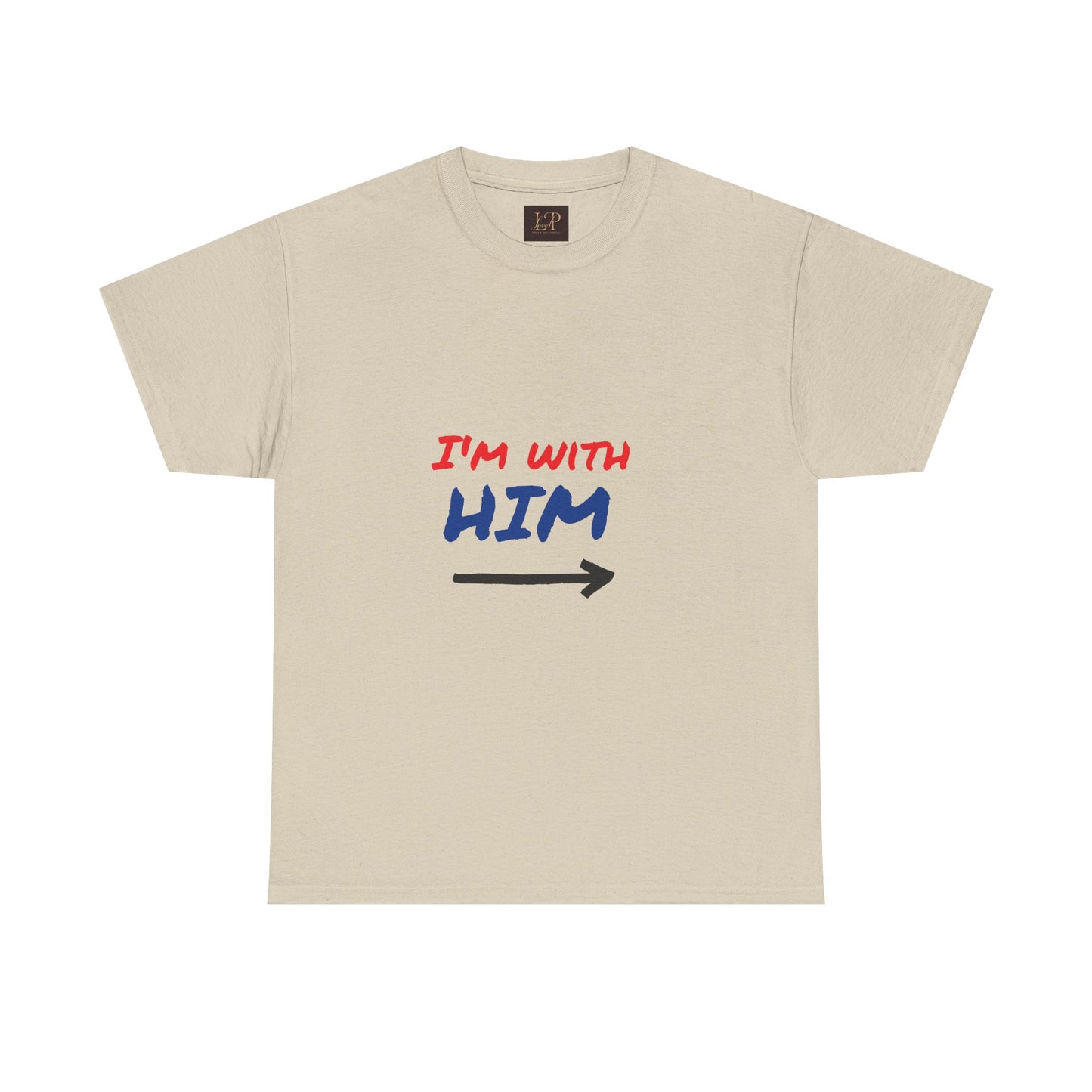 I'm With Him Unisex Heavy Cotton Tee - Casual Statement Tee for Any Occasion
