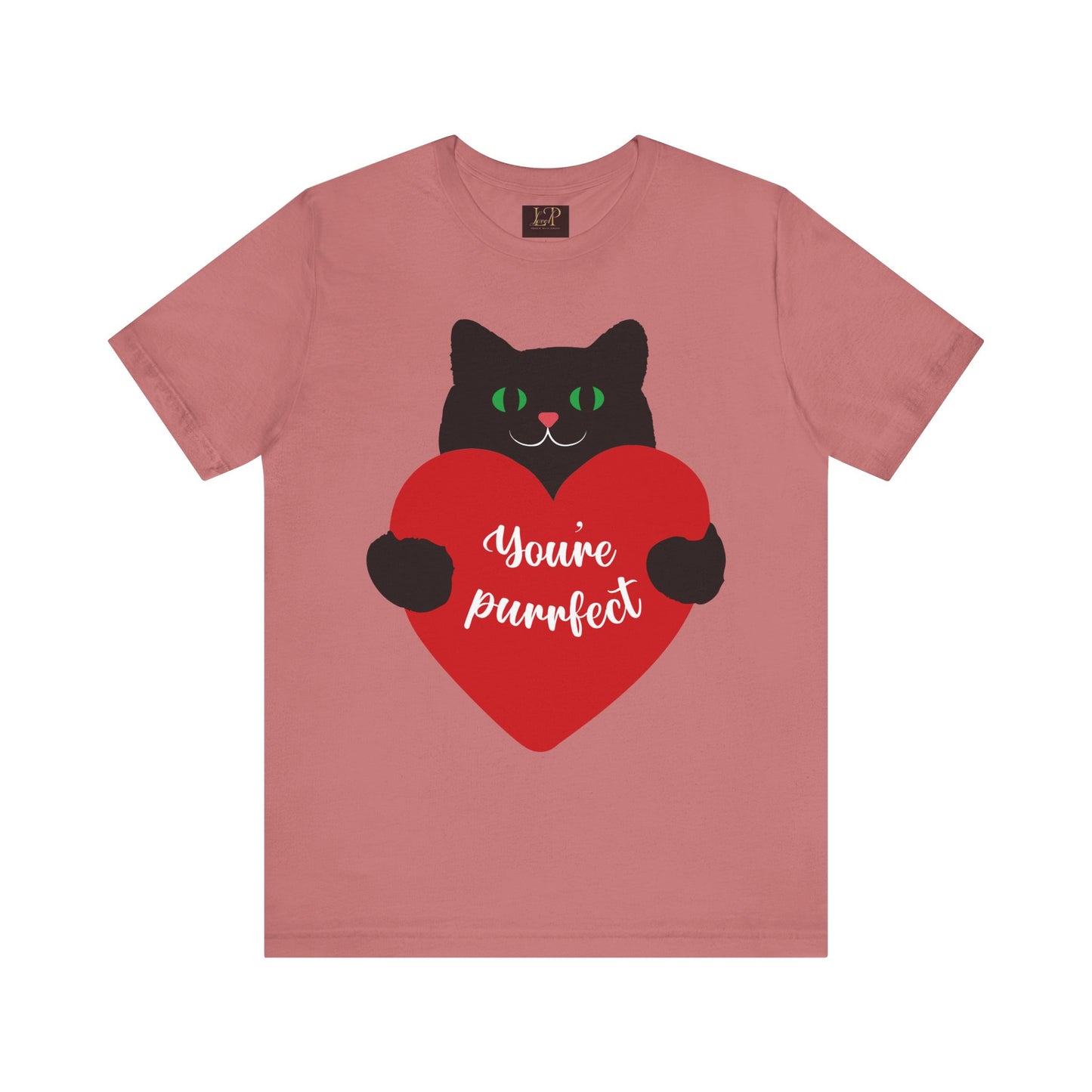 Purrfect Love Cat Tee - Cute Unisex Jersey Short Sleeve Shirt