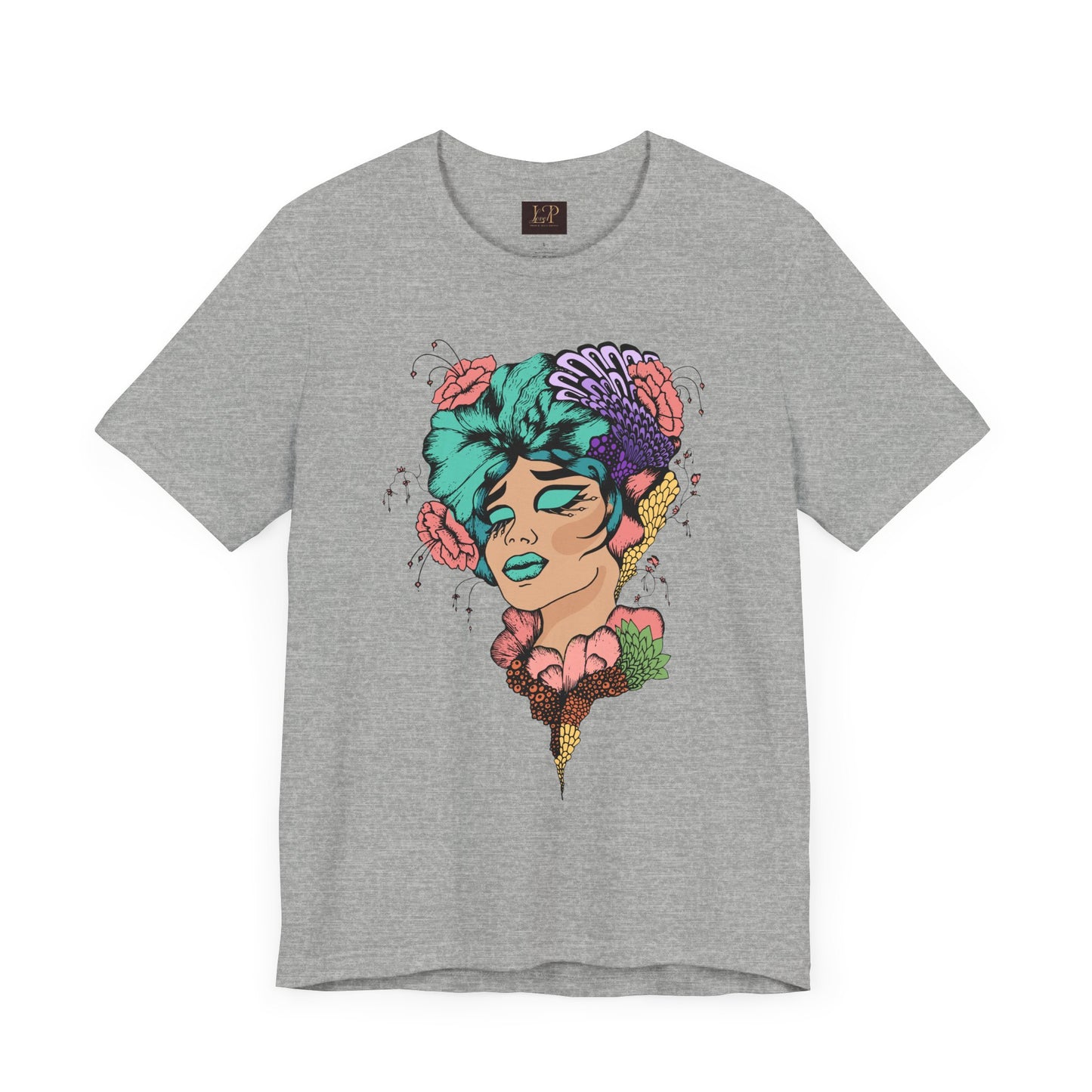 Artistic Floral Unisex Tee with Vibrant Design