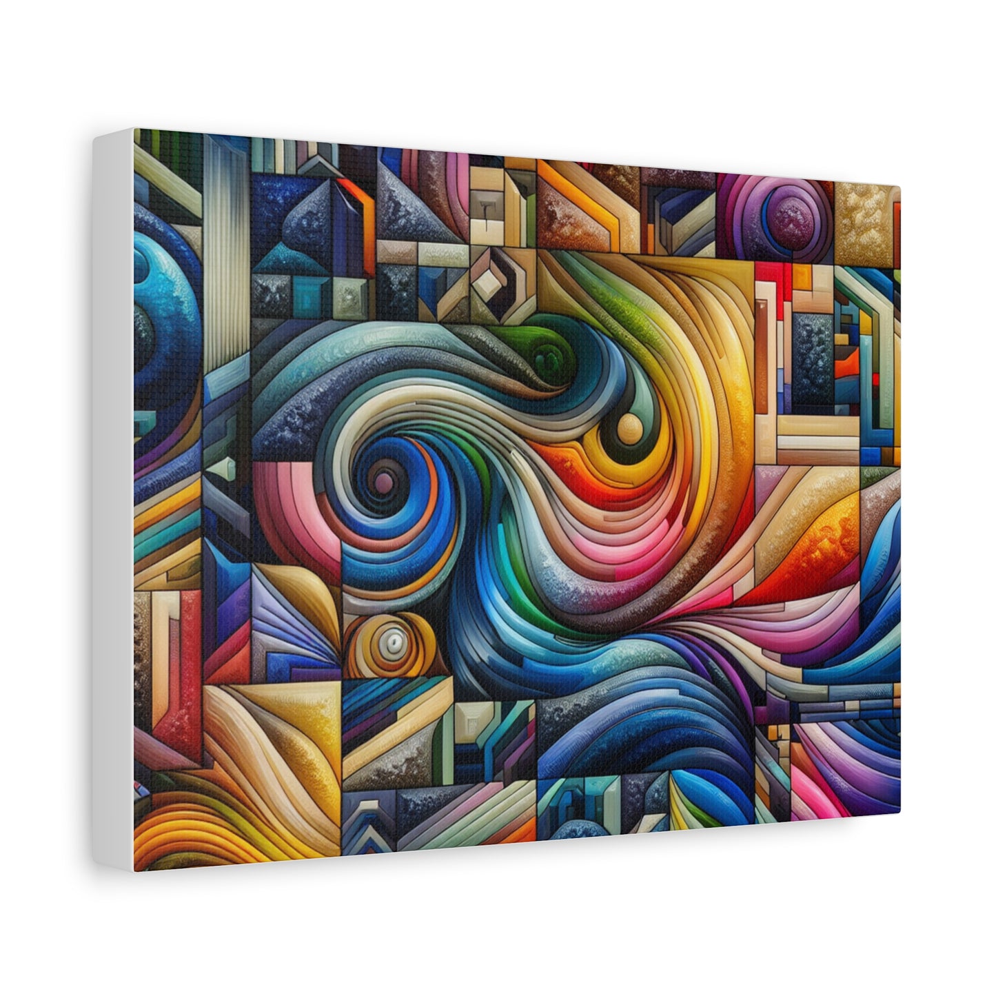 Vibrant Abstract Swirl Matte Canvas Art - Colorful Home Decor