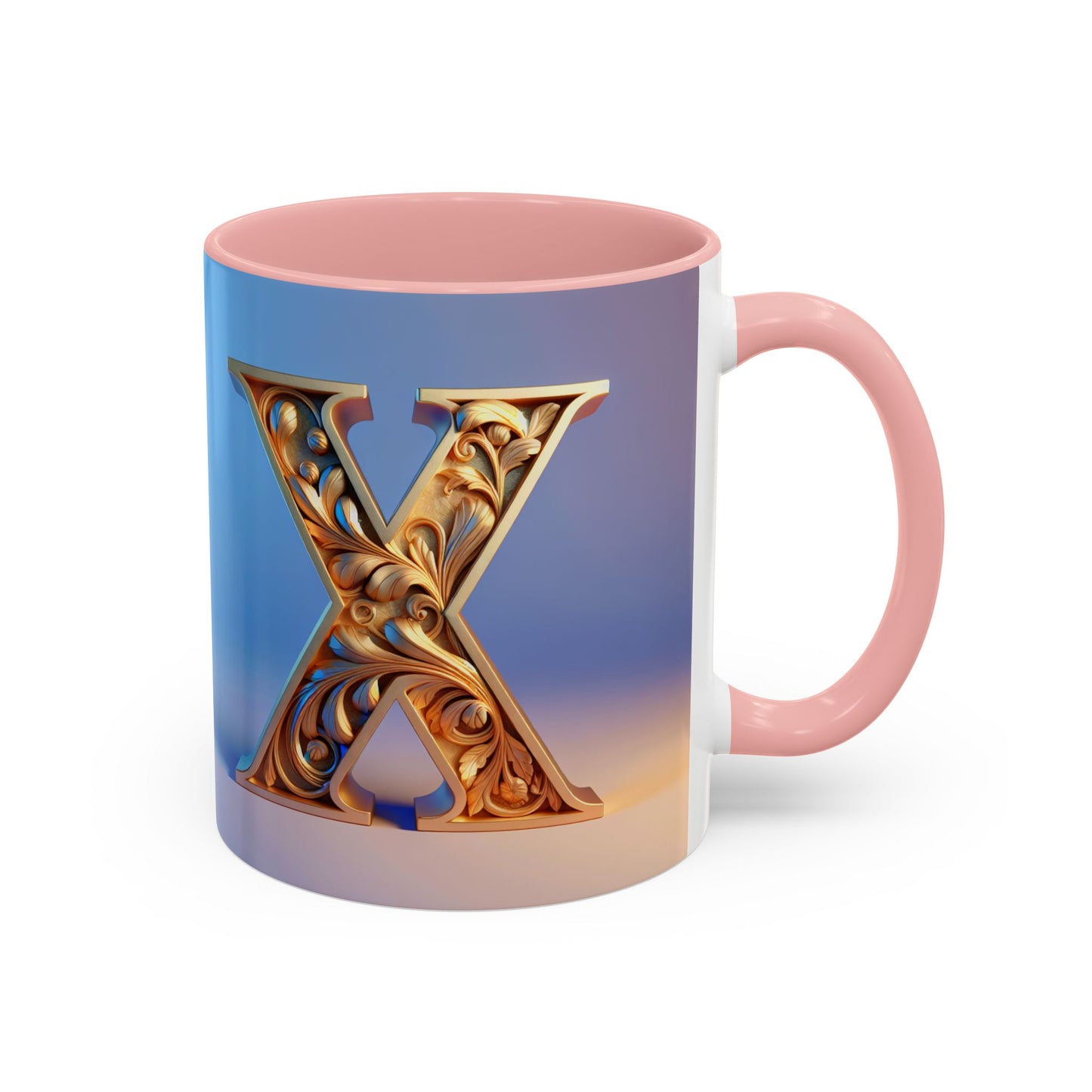 Elegant Monogram Accent Coffee Mug - Customizable X Design for Home & Gifts