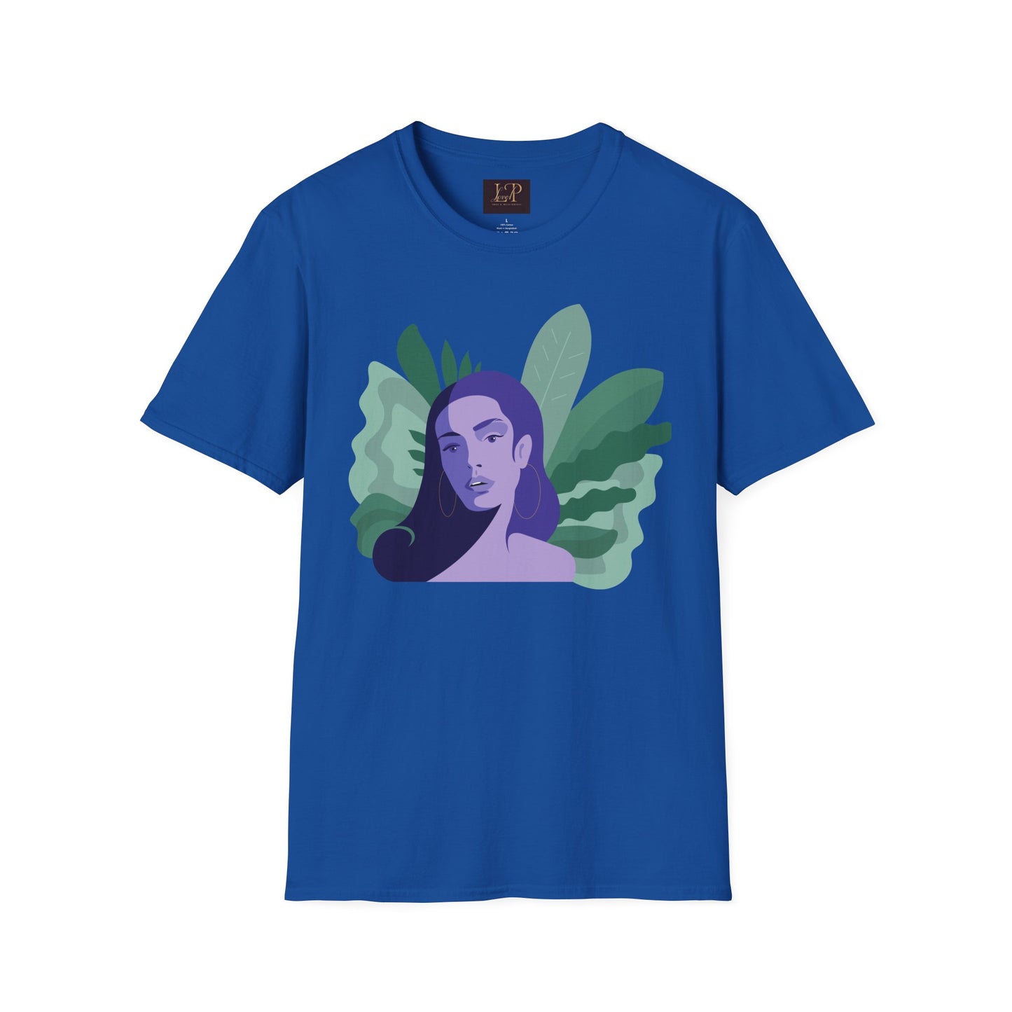 Chic Botanical Portrait T-Shirt for Nature Lovers