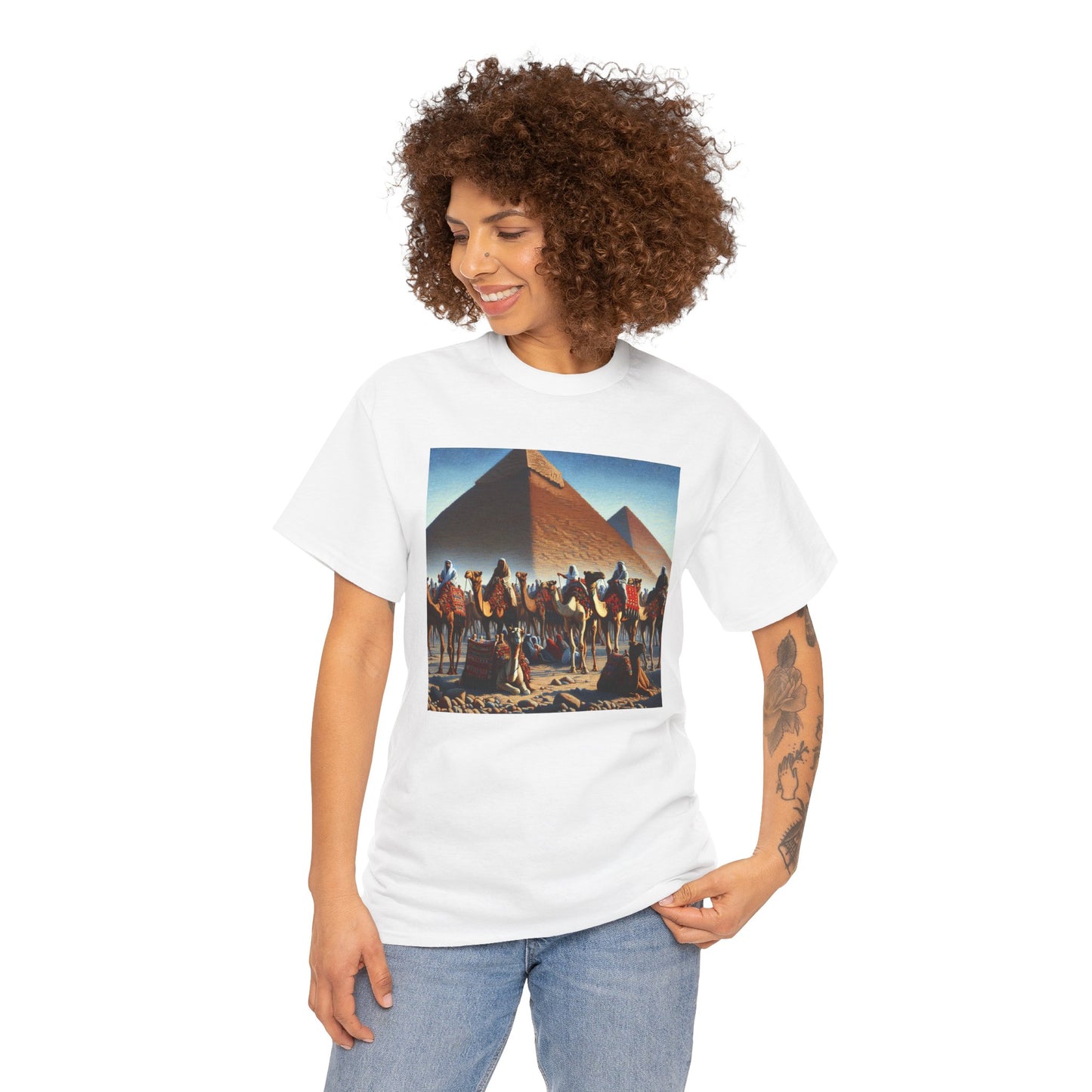 Pyramid Adventure Unisex Heavy Cotton Tee | Vintage Egypt Design