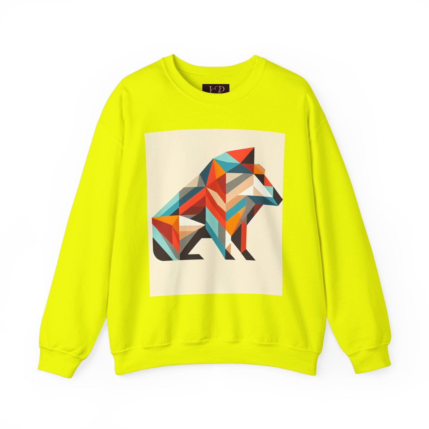 Geometric Wolf Crewneck Sweatshirt - Inspirational Quote Apparel