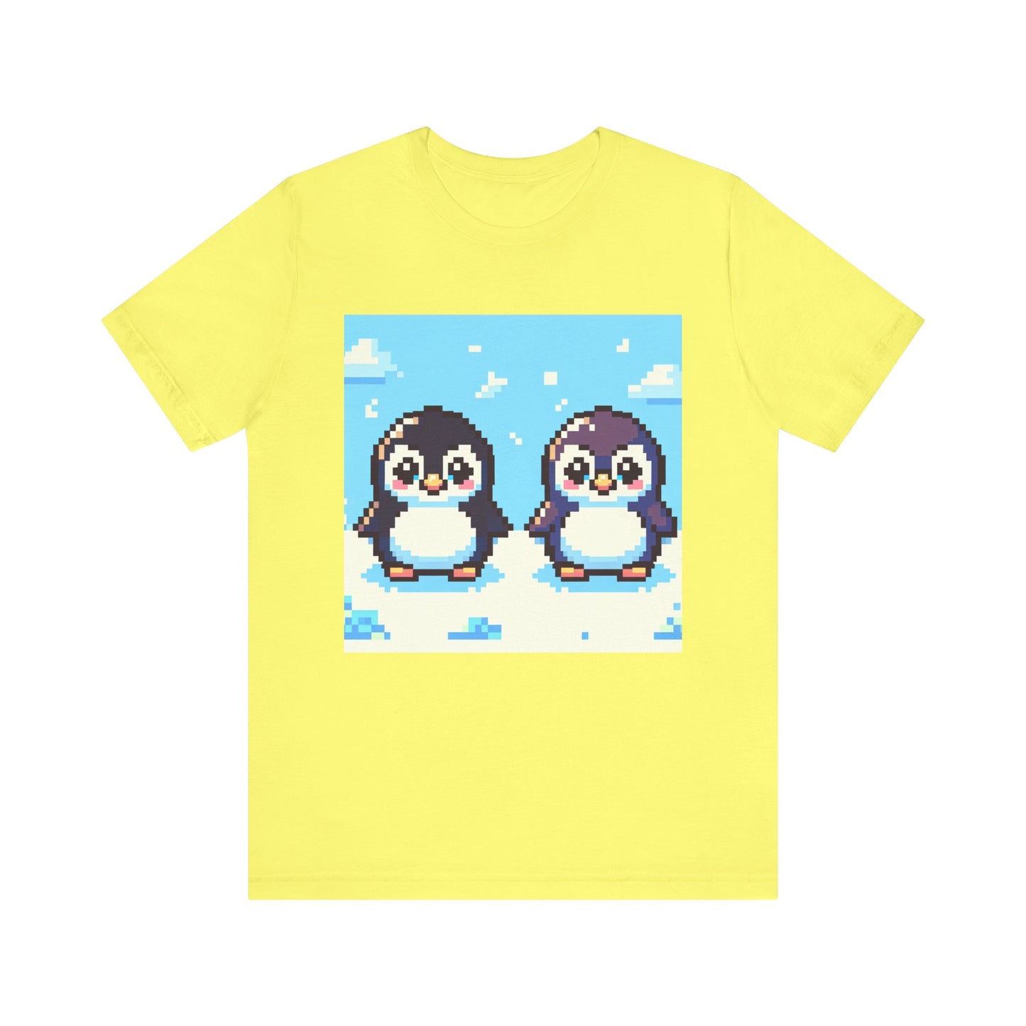 Cute Pixel Penguin Unisex Tee - Fun & Playful Short Sleeve Shirt for Animal Lovers