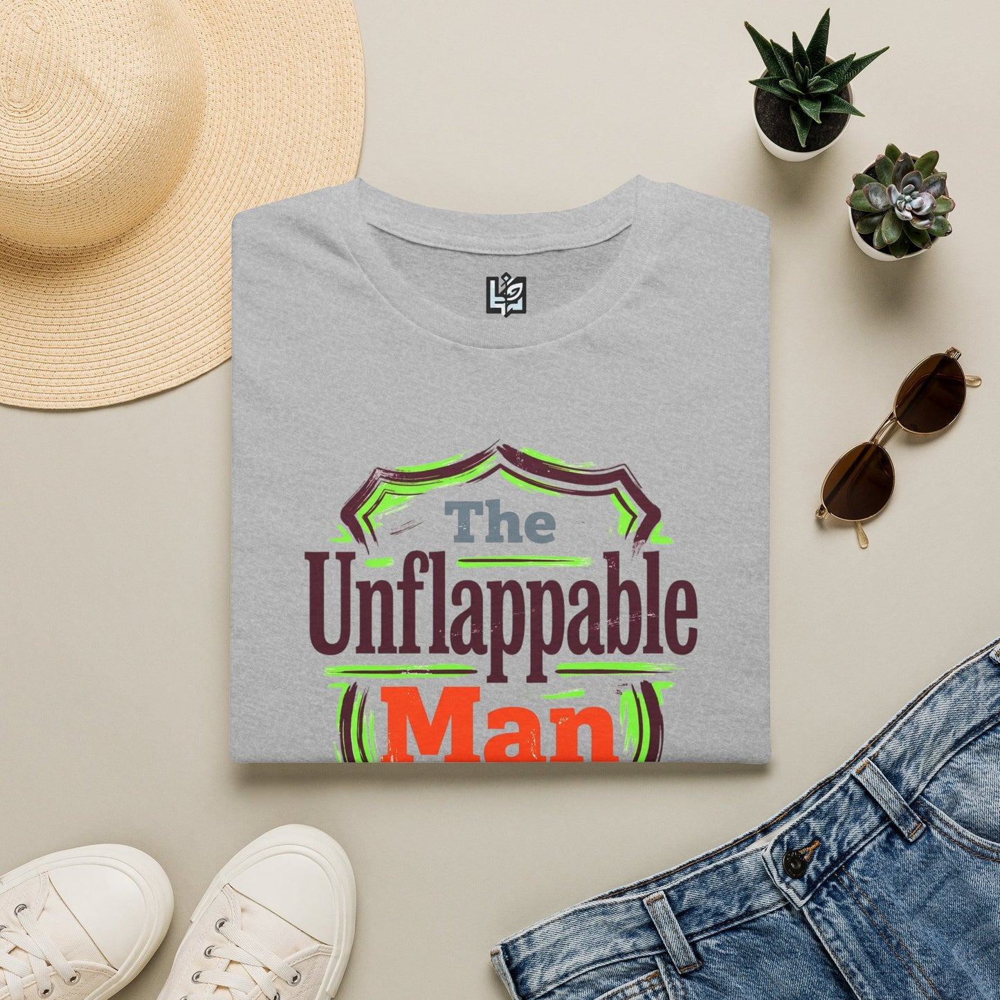 The Unflappable Man T-Shirt — Funny Retro Badge Graphic Tee