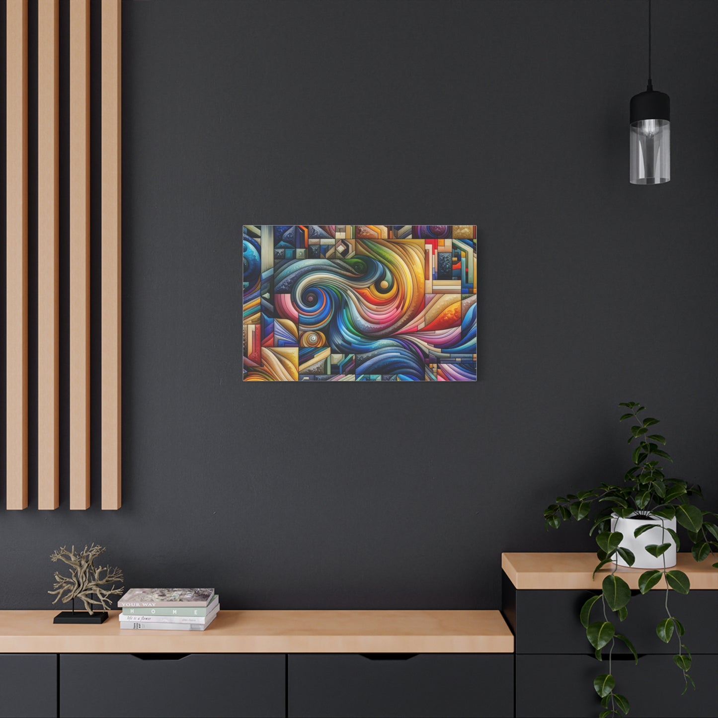 Vibrant Abstract Swirl Matte Canvas Art - Colorful Home Decor