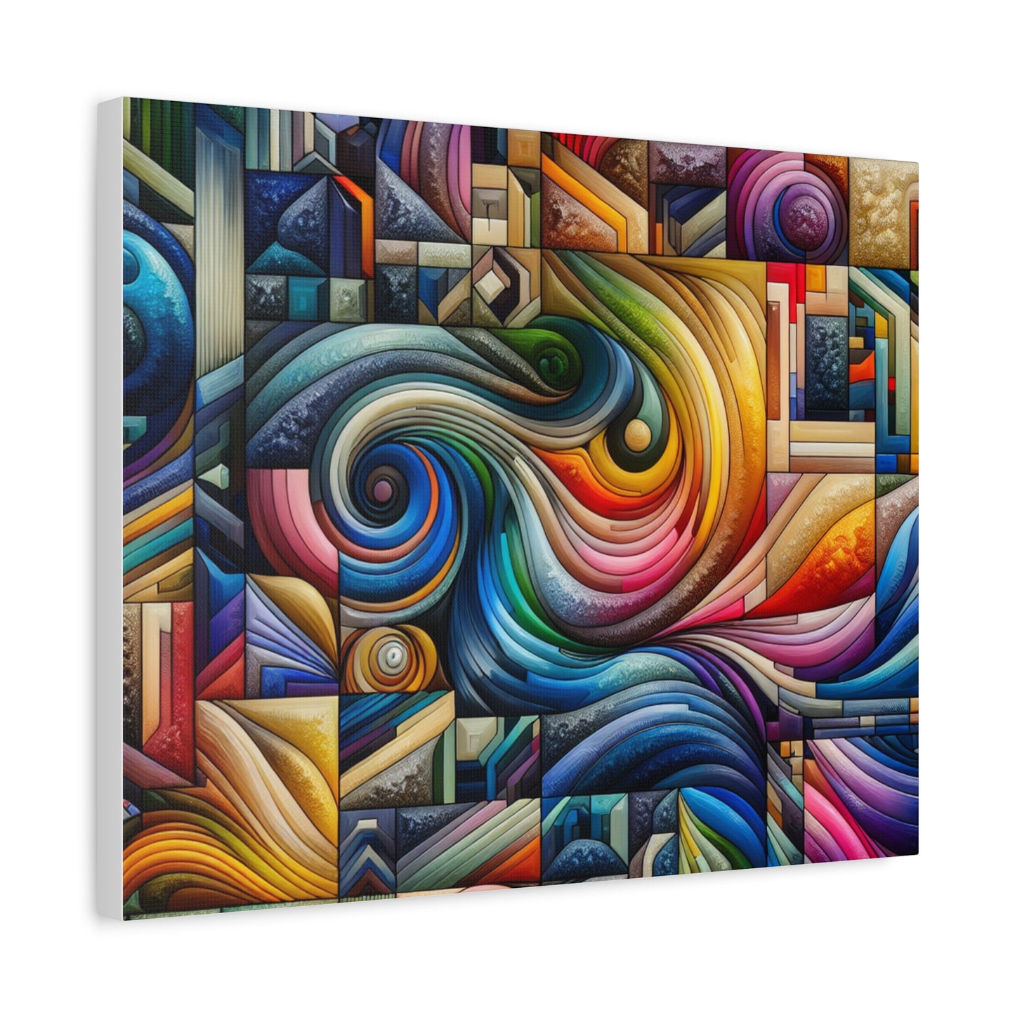 Vibrant Abstract Swirl Matte Canvas Art - Colorful Home Decor