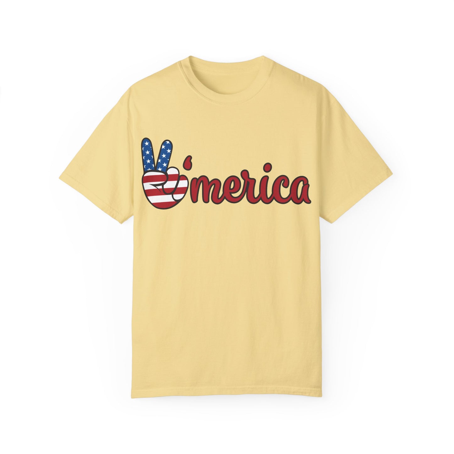 'Peace' Americana Unisex Garment-Dyed T-Shirt - Celebrate Freedom & Unity