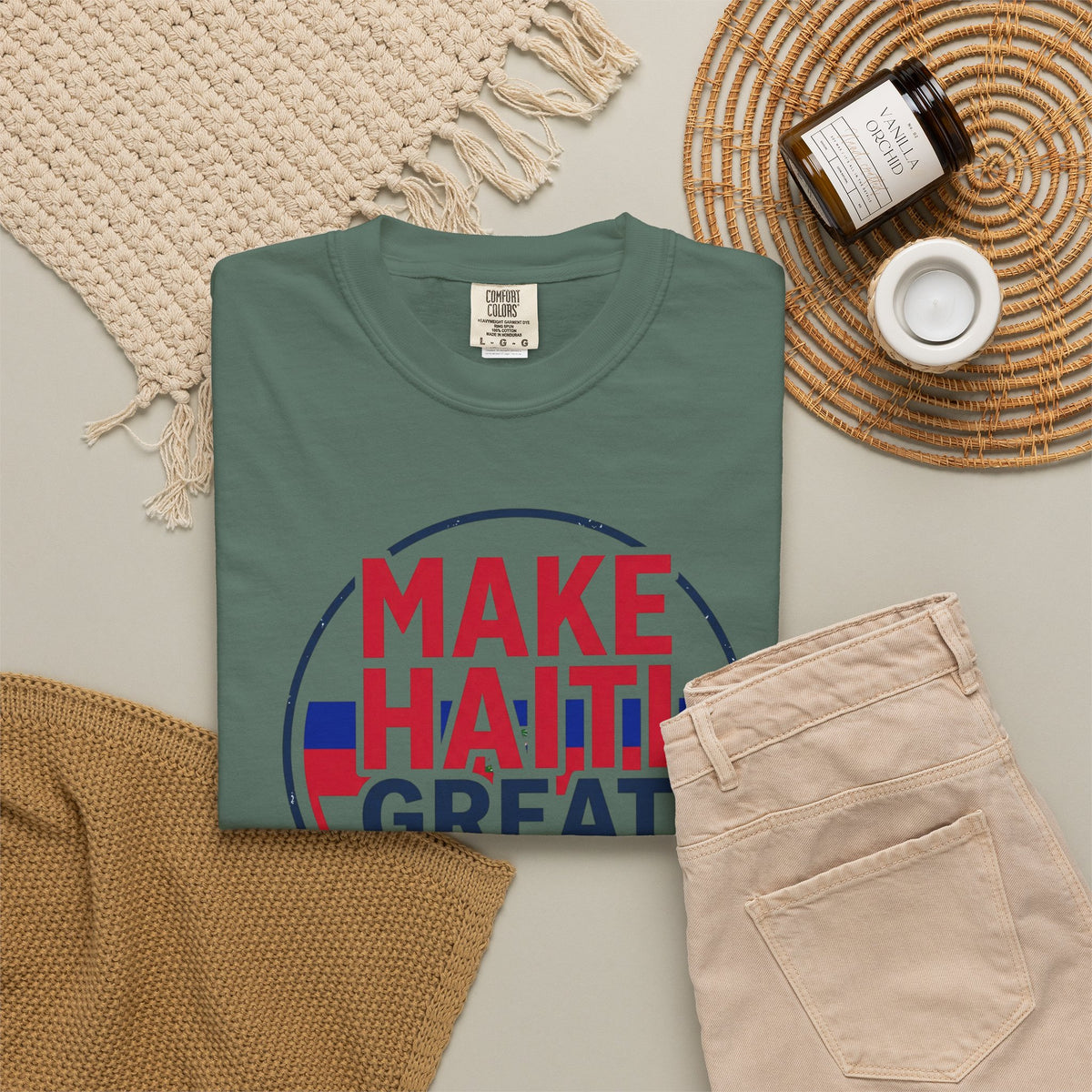 Make Haiti Great Again T-Shirt — Political Slogan Tee with Small Back Graphic