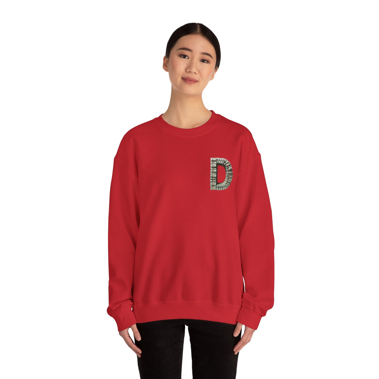 Unisex Crewneck Sweatshirt with 'D' and Dollar Sign Design | Stylish & Cozy Apparel for Casual Days