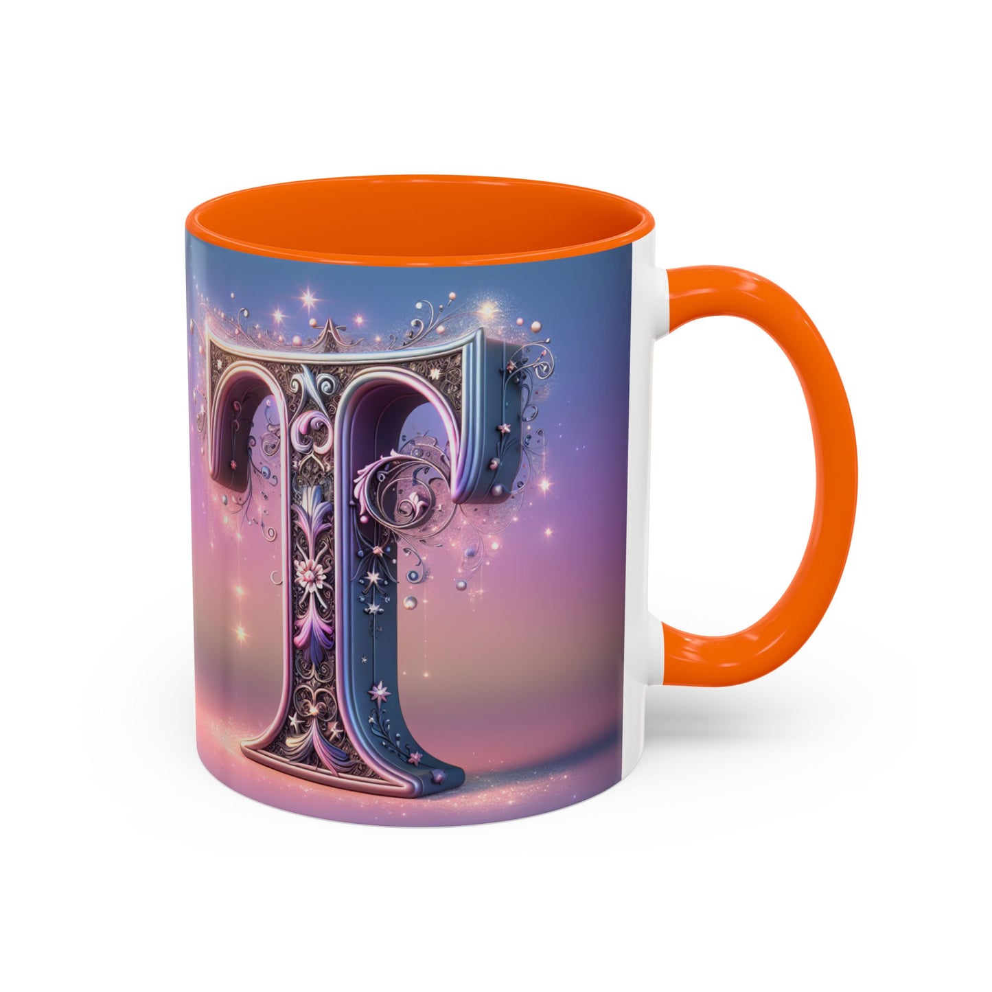 Elegant Decorative Letter "T" Coffee Mug - 11 & 15oz - Perfect Gift for Coffee Lovers!