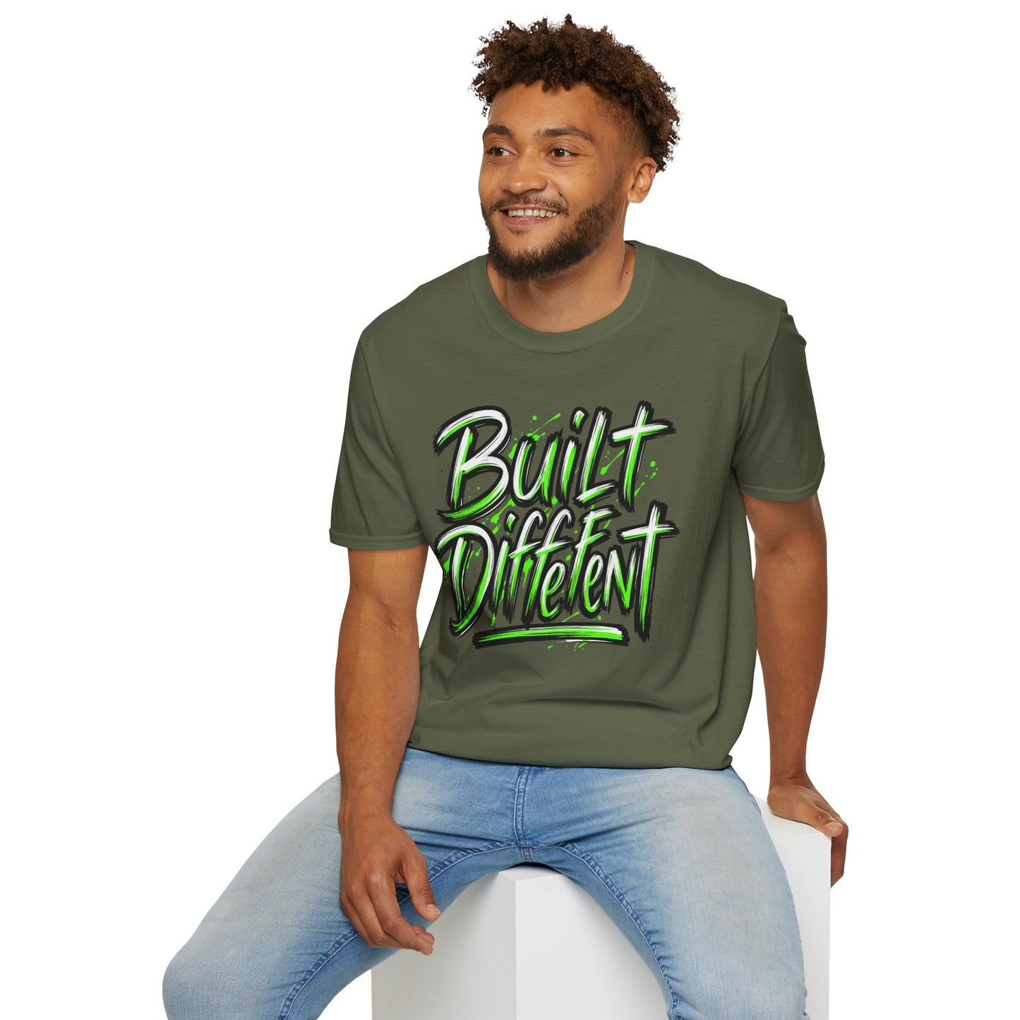 Built Different T-Shirt — Bold Neon Graffiti Tee
