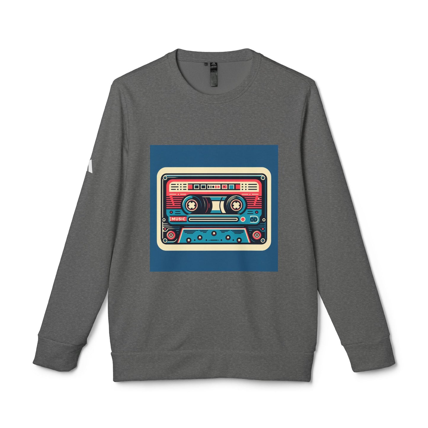 Retro Cassette Tape Design Fleece Crewneck Sweatshirt | Unisex Cozy Apparel