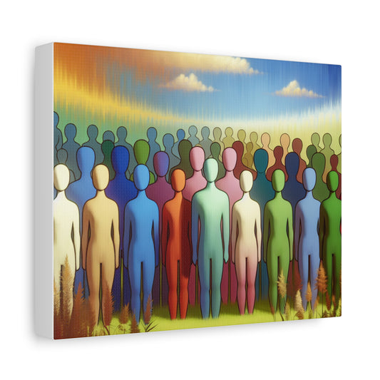 Abstract People Canvas Art - Colorful Community Wall Decor