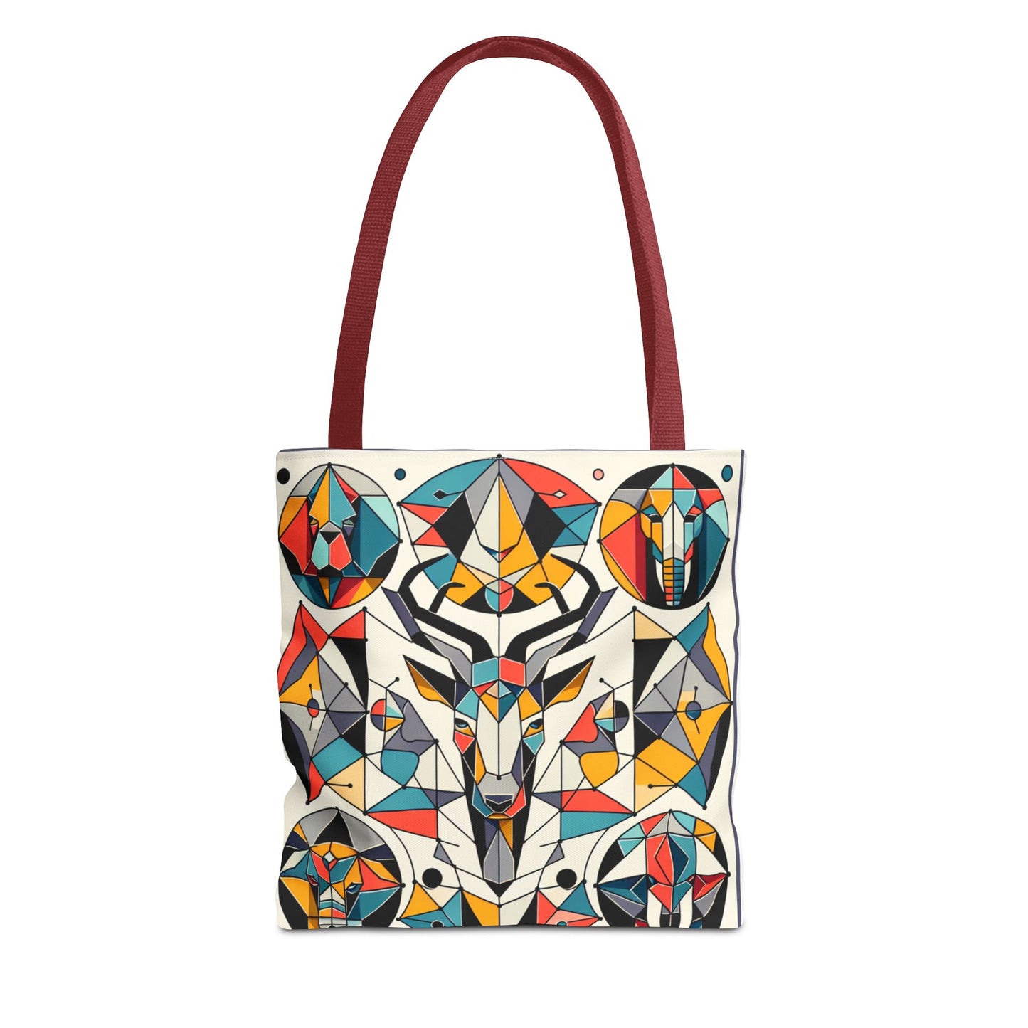 Colorful Geometric Animal Tote Bag - Eco-Friendly & Stylish