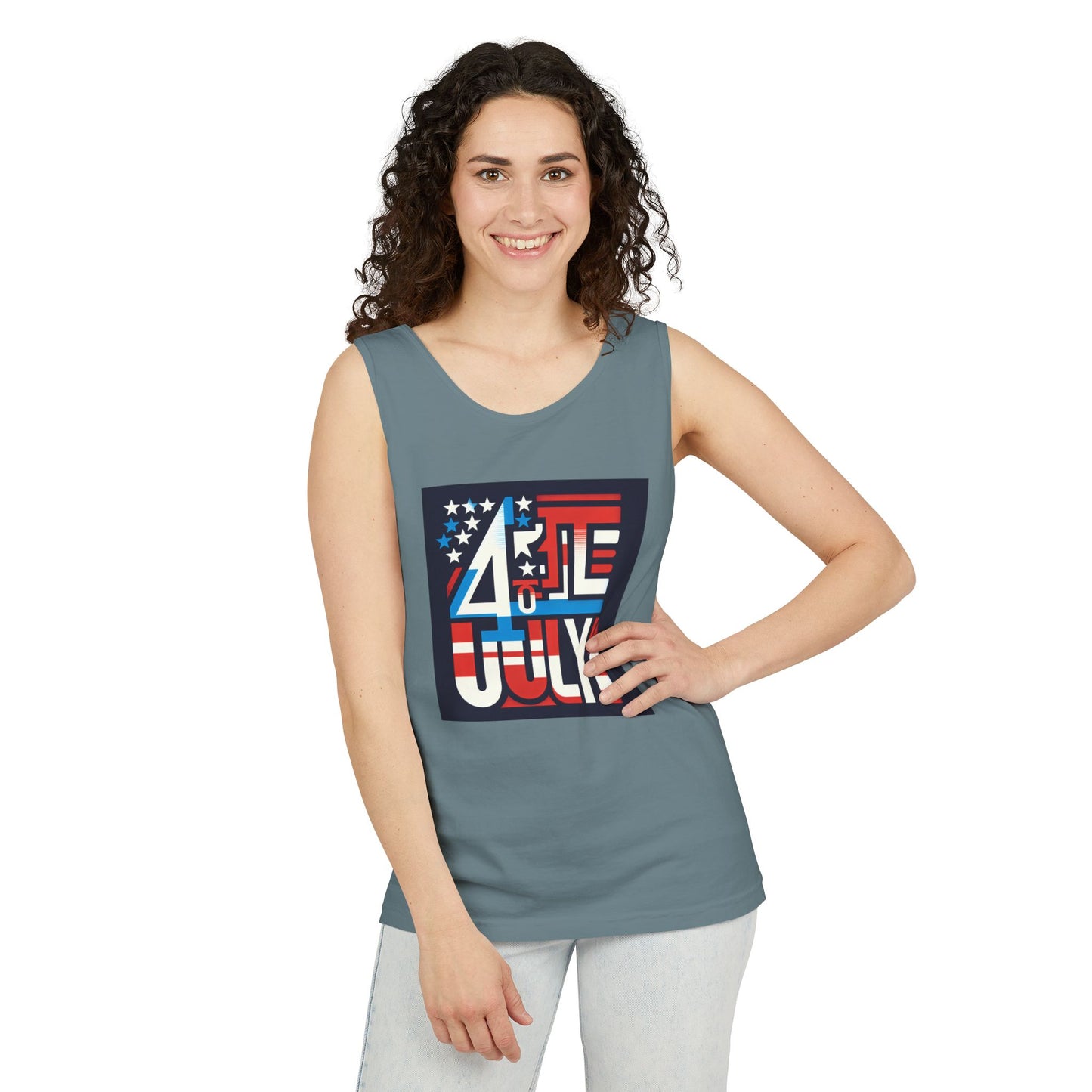 Patriotic Fourth of July Tank Top, American Flag Tee, Summer Celebration Apparel, Unisex Graphic Shirt, USA Independence Day Outfit