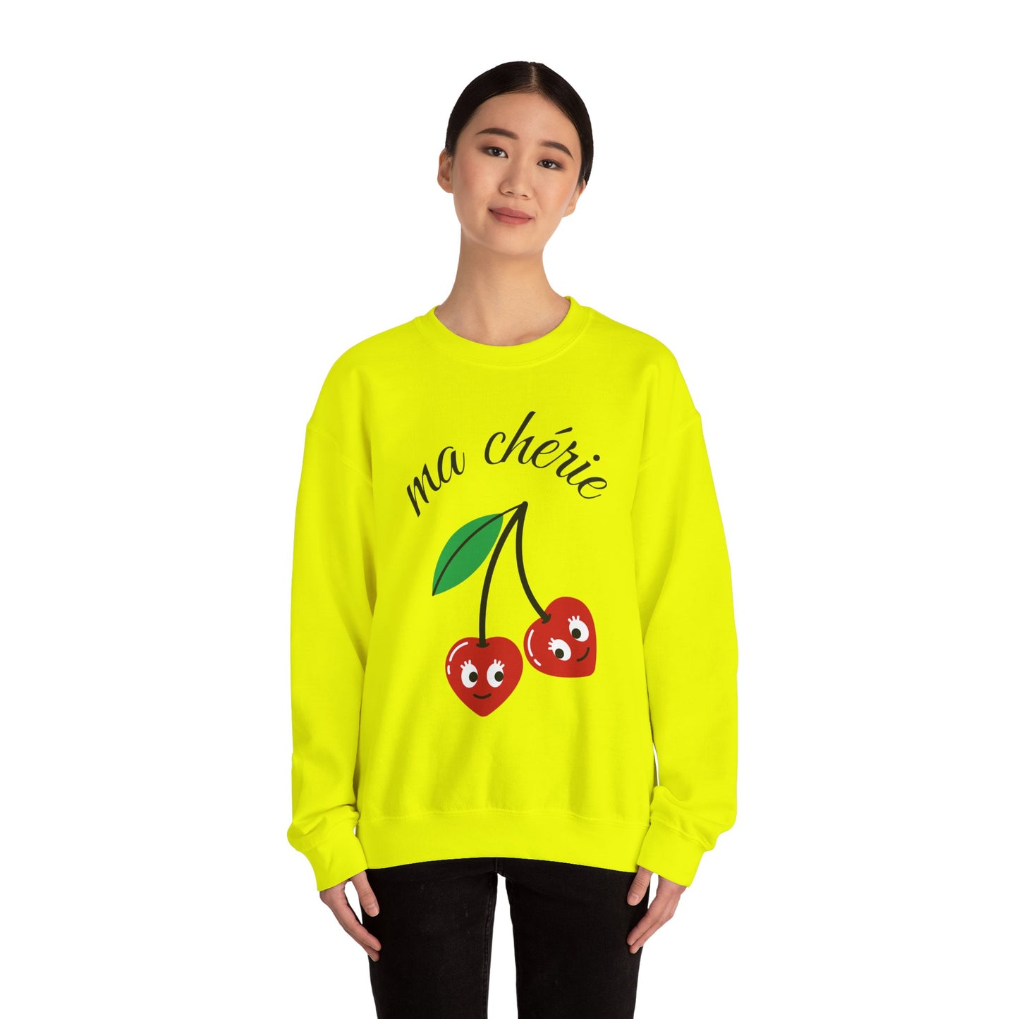 Cute Cherry Graphic Crewneck Sweatshirt - 'ma chérie'