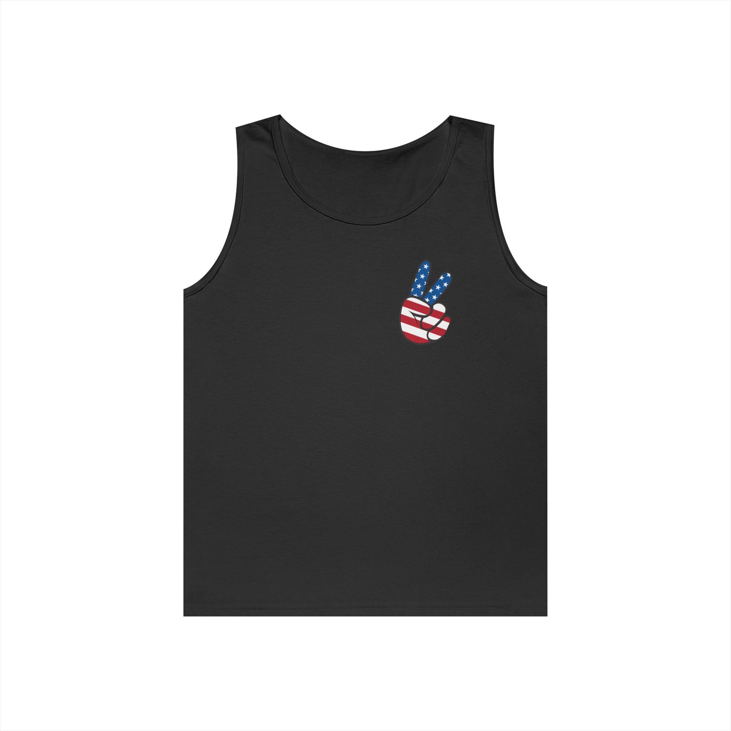 Unisex Heavy Cotton Tank Top - ‘V’ for America Graphic Tee, Perfect for July 4th Celebrations