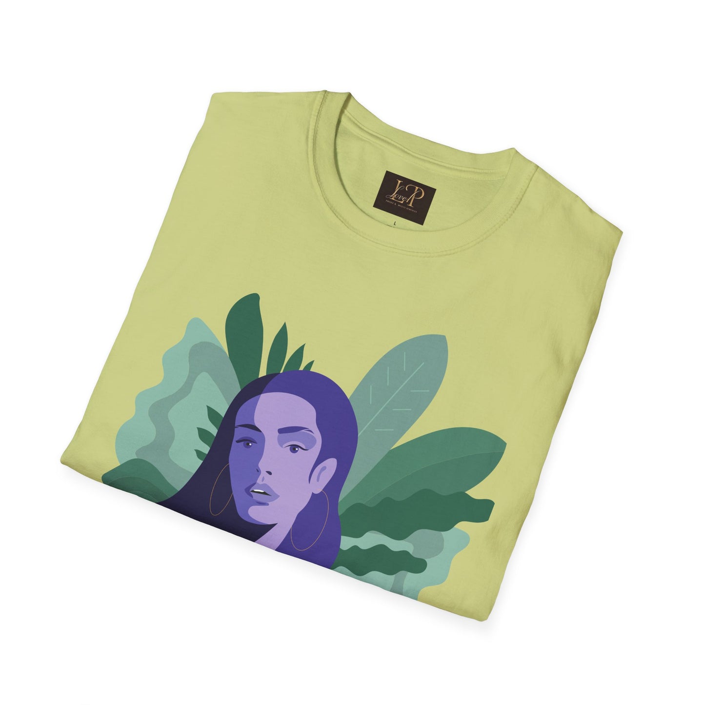 Chic Botanical Portrait T-Shirt for Nature Lovers