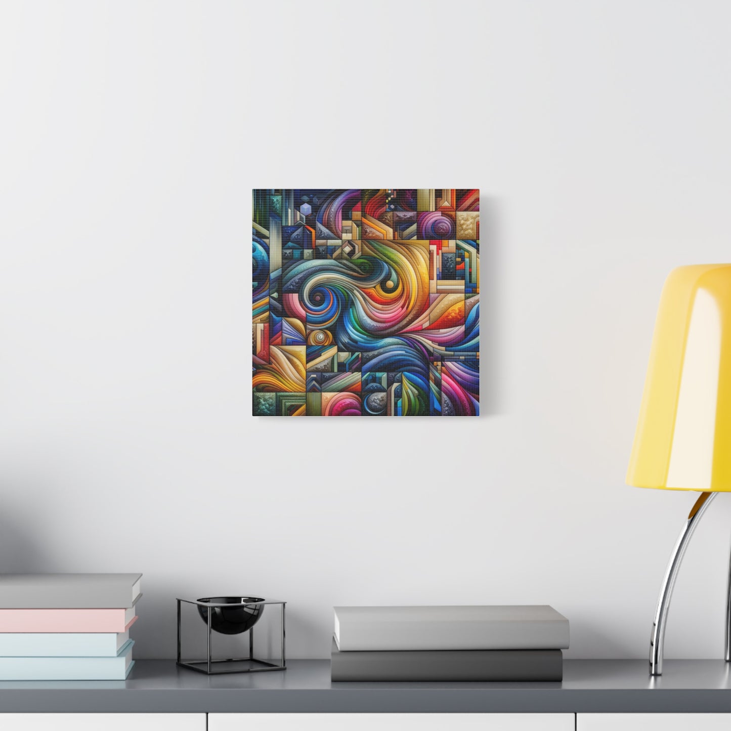 Vibrant Abstract Swirl Matte Canvas Art - Colorful Home Decor