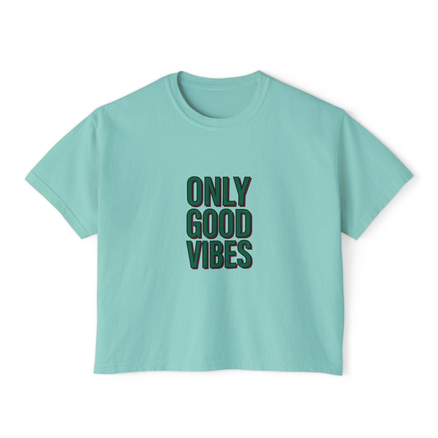 Only Good Vibes Boxy Tee — Women's Positive Graphic Crop T-Shirt