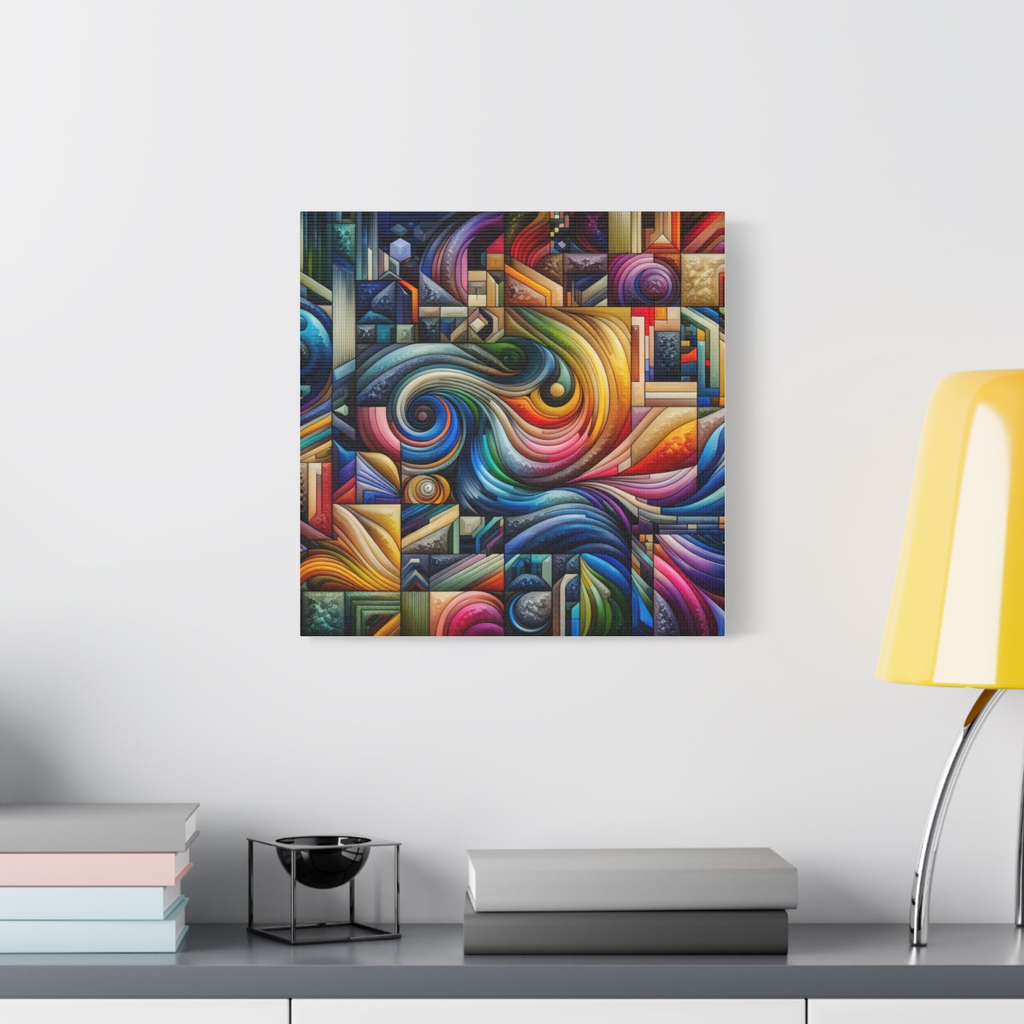 Vibrant Abstract Swirl Matte Canvas Art - Colorful Home Decor