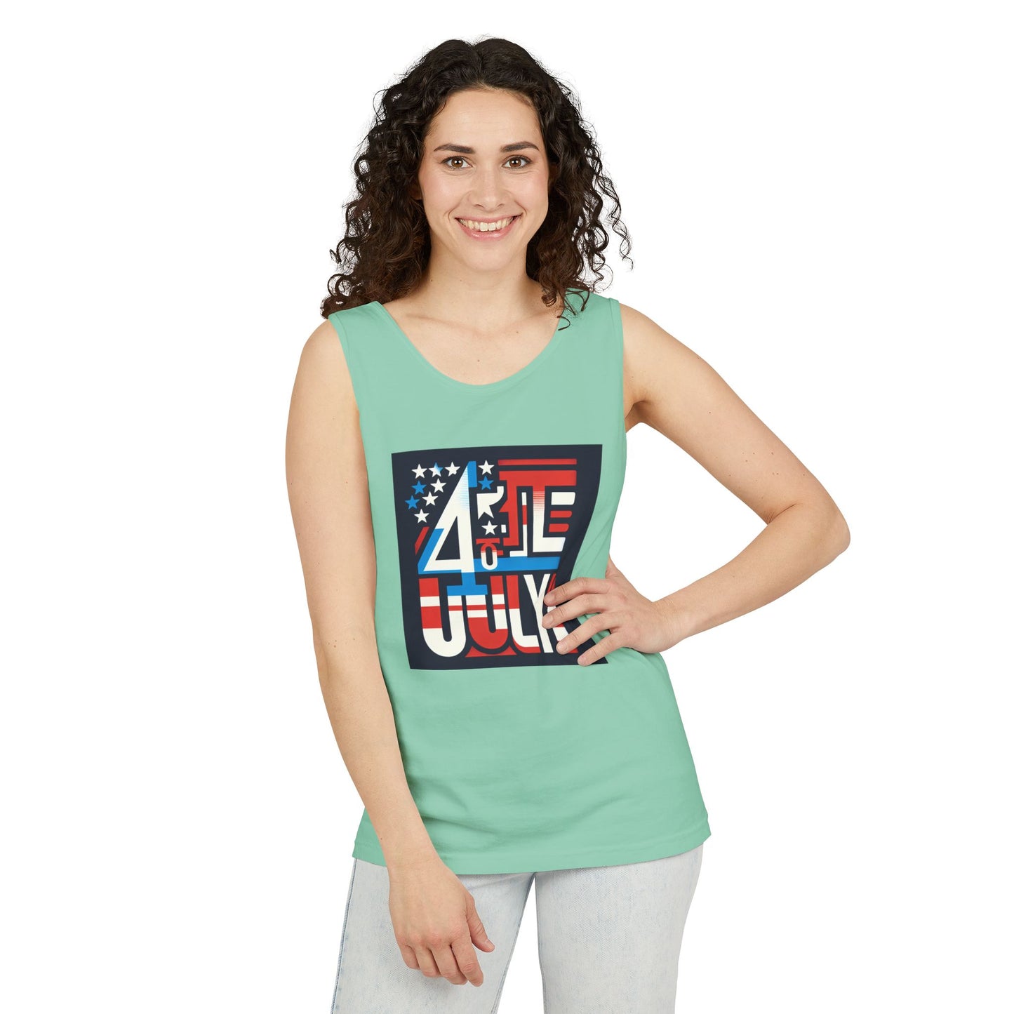 Patriotic Fourth of July Tank Top, American Flag Tee, Summer Celebration Apparel, Unisex Graphic Shirt, USA Independence Day Outfit