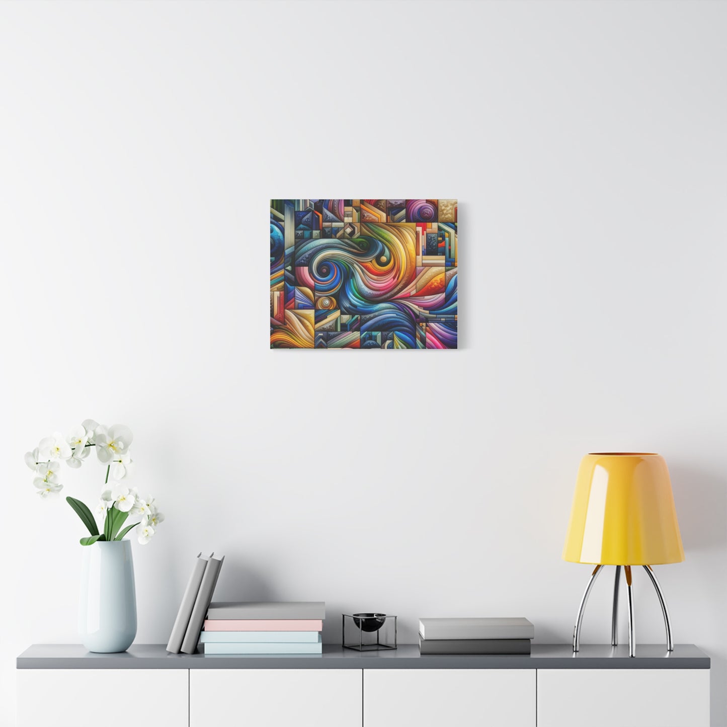 Vibrant Abstract Swirl Matte Canvas Art - Colorful Home Decor