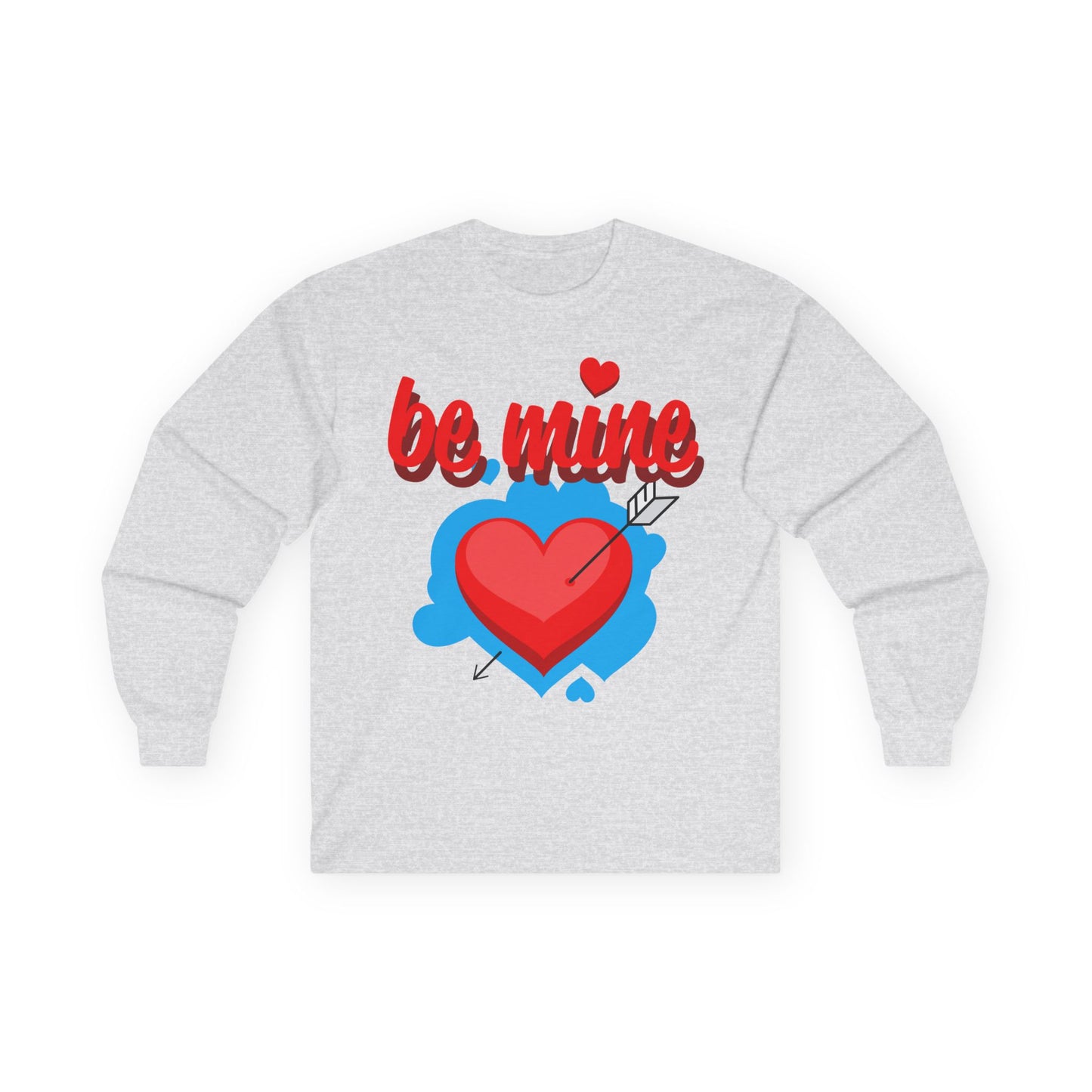 Be Mine Heart Long Sleeve Tee — Valentine’s Day Cupid Arrow Design