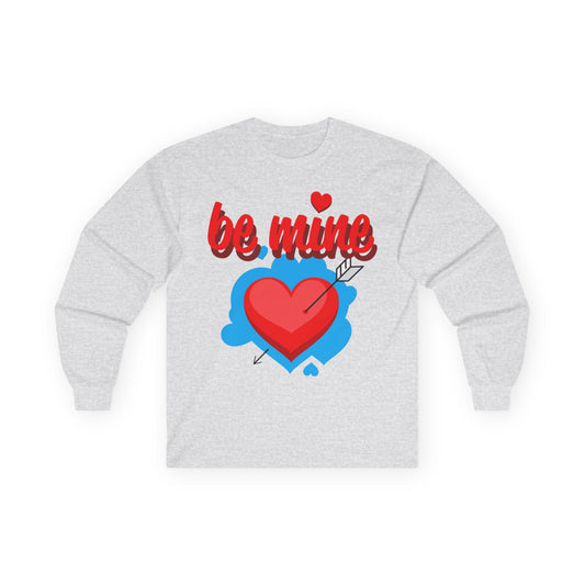 Be Mine Heart Long Sleeve Tee — Valentine’s Day Cupid Arrow Design