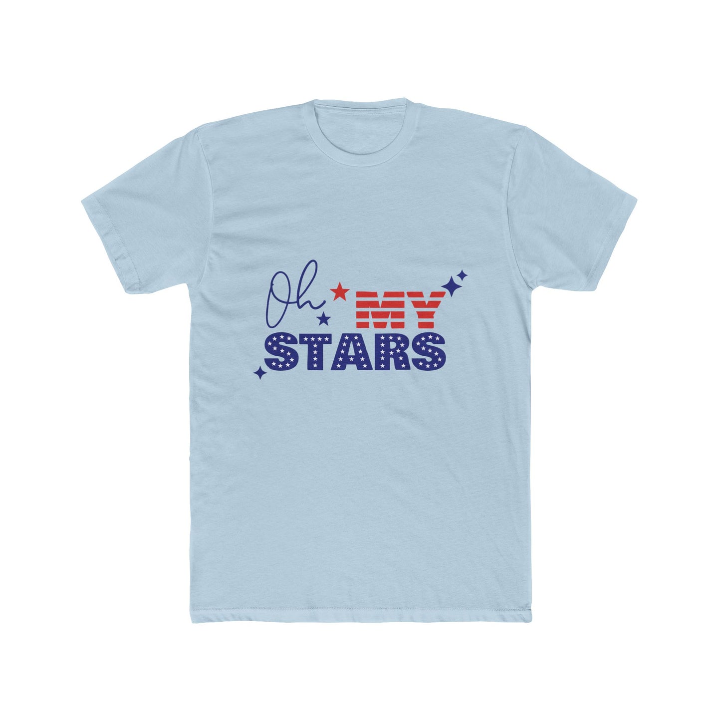 Patriotic Unisex Cotton Crew Tee - "Oh My Stars" Design