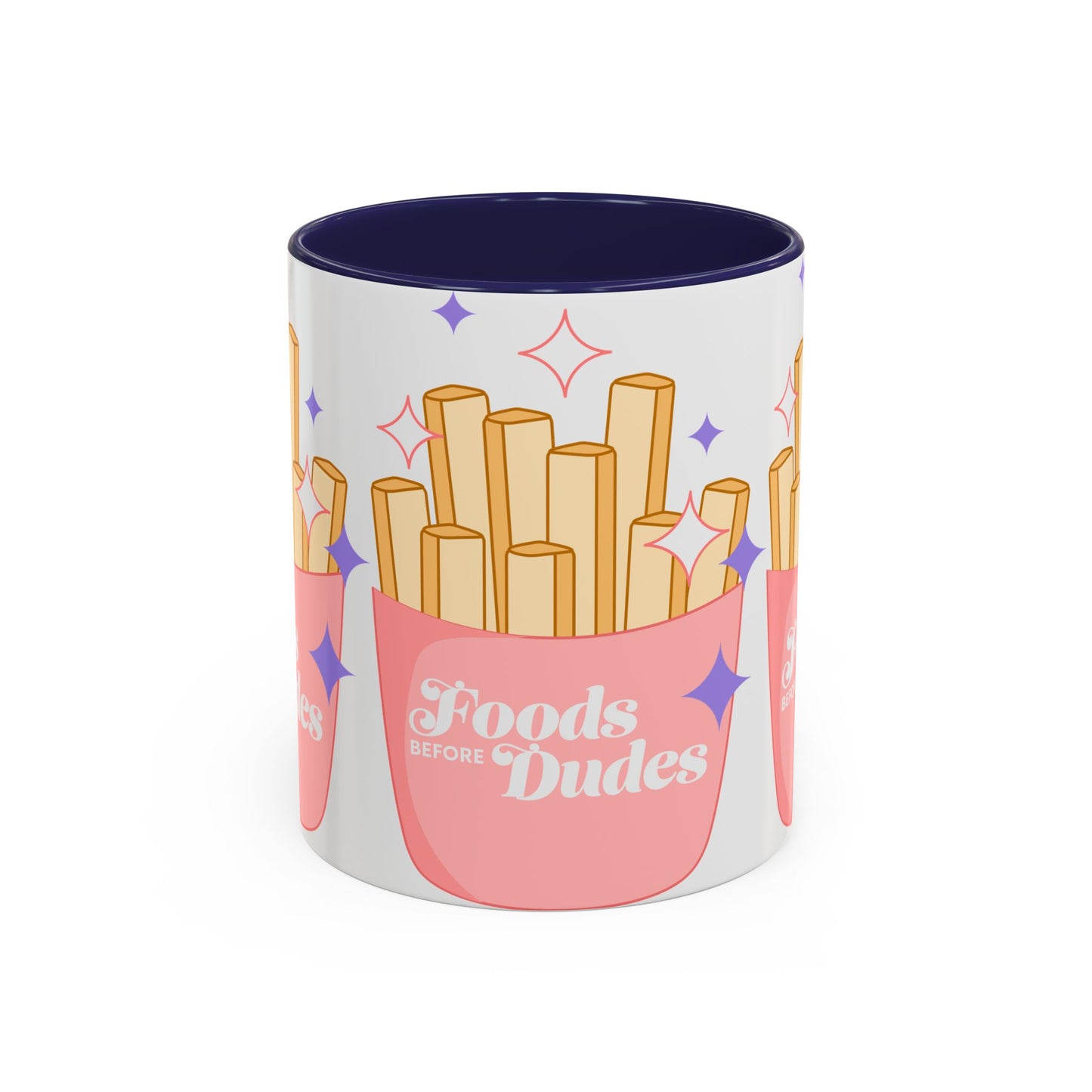 Fun 'Foods Before Dudes' Accent Coffee Mug - Perfect Gift for Food Lovers