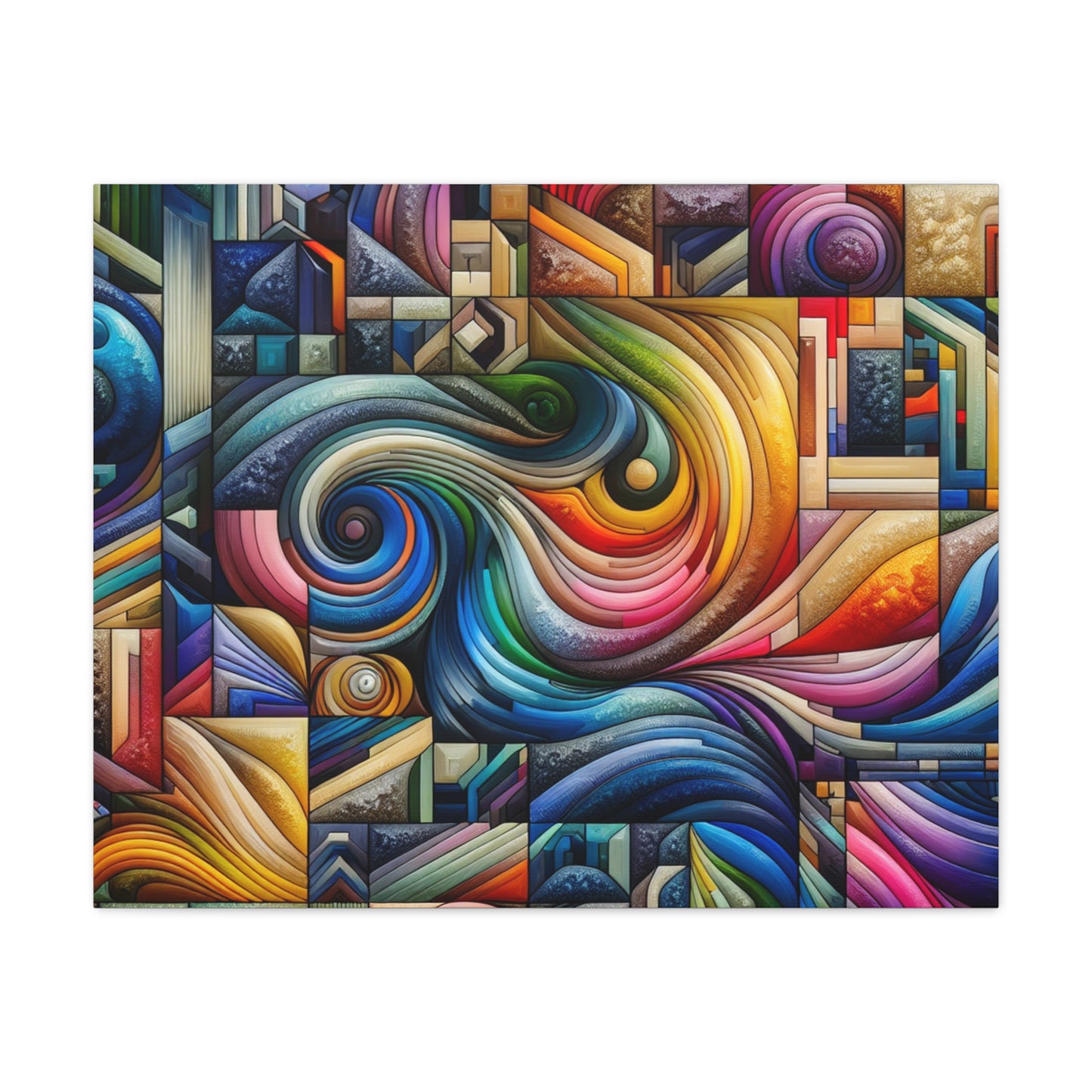 Vibrant Abstract Swirl Matte Canvas Art - Colorful Home Decor