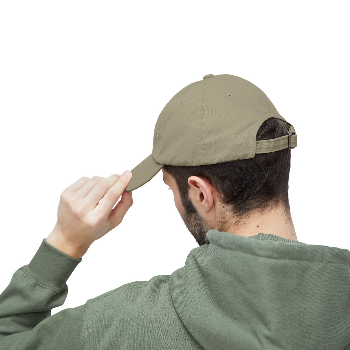 Distressed Black Dad Hat with Retro Boy Graphic — Casual Streetwear Cap