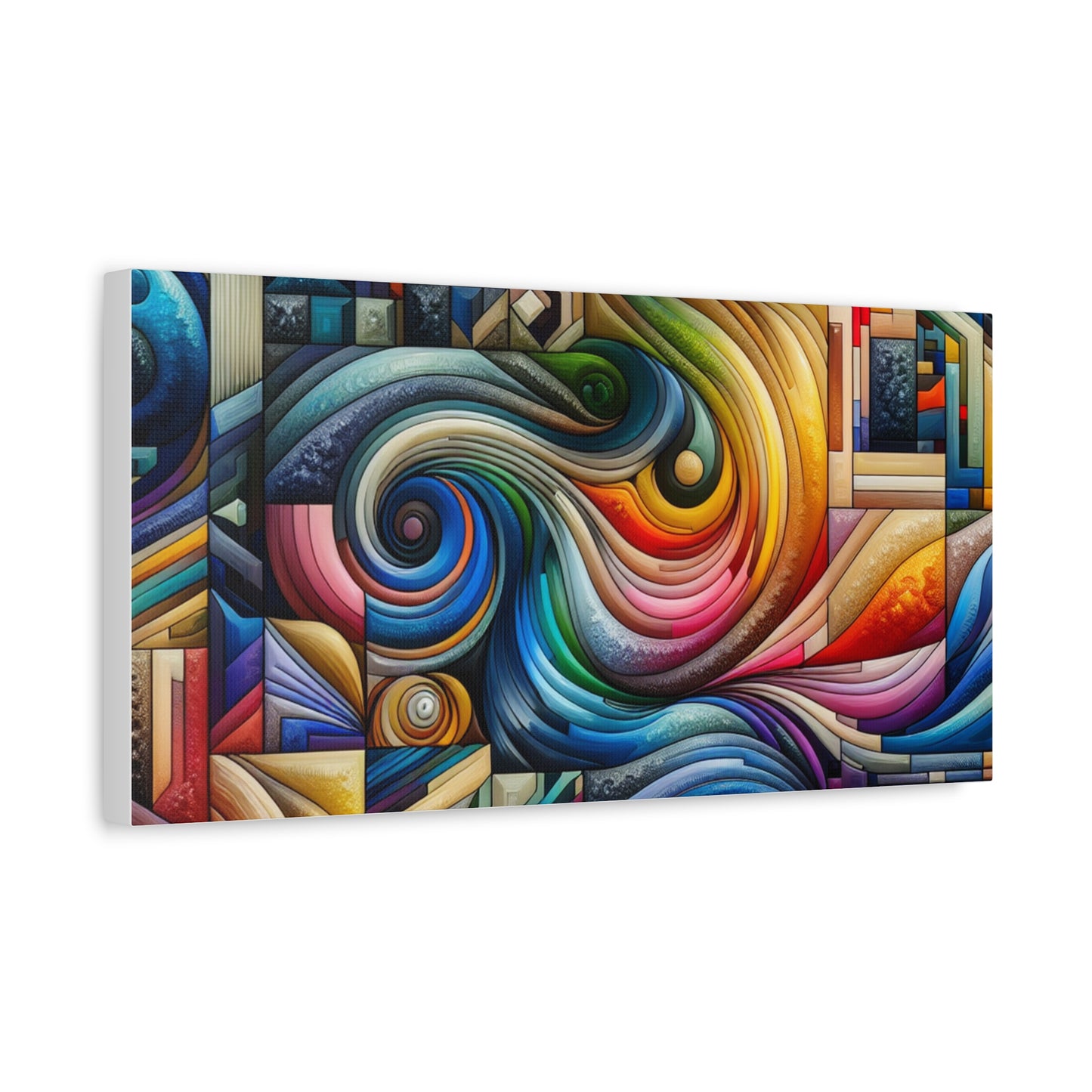 Vibrant Abstract Swirl Matte Canvas Art - Colorful Home Decor