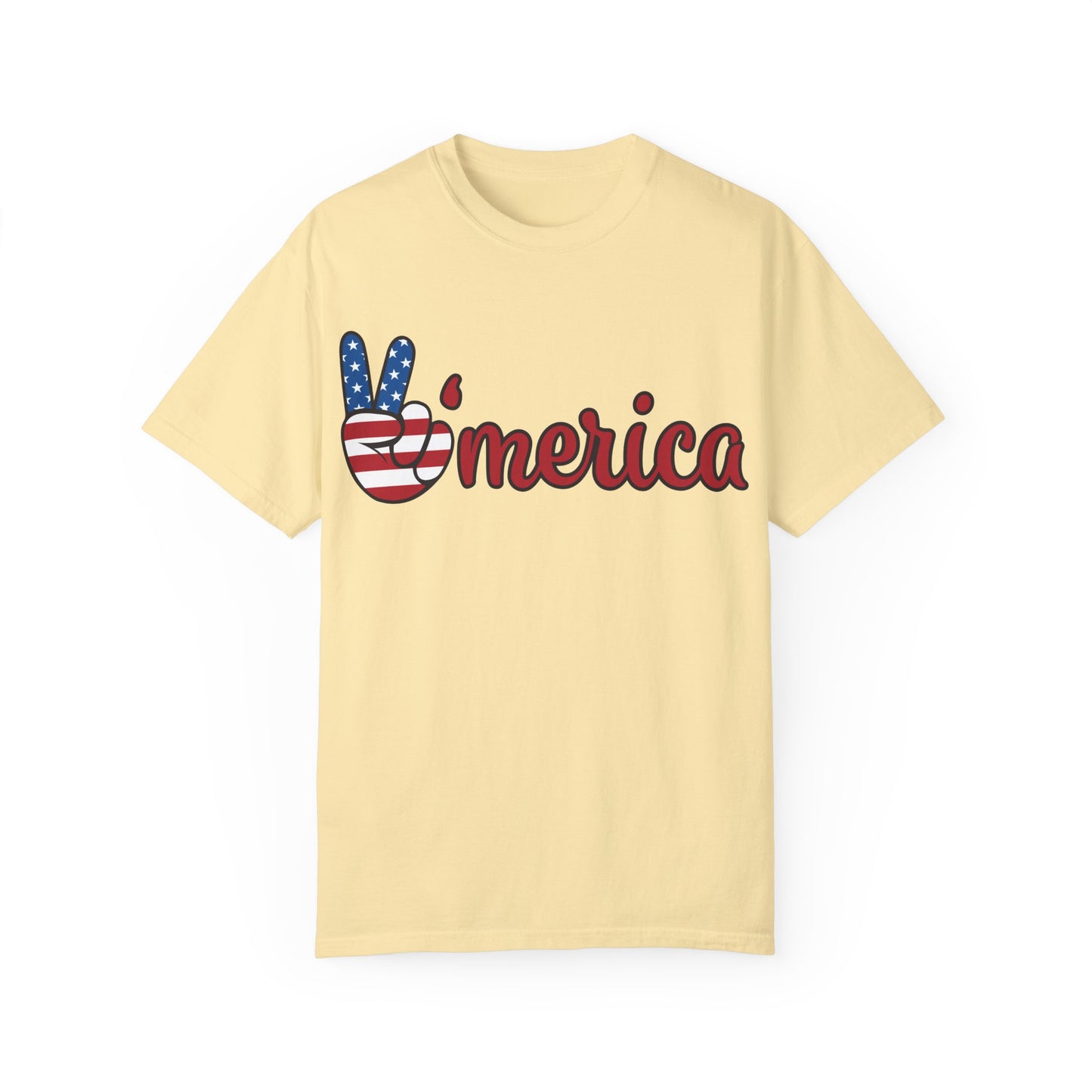 'Peace' Americana Unisex Garment-Dyed T-Shirt - Celebrate Freedom & Unity