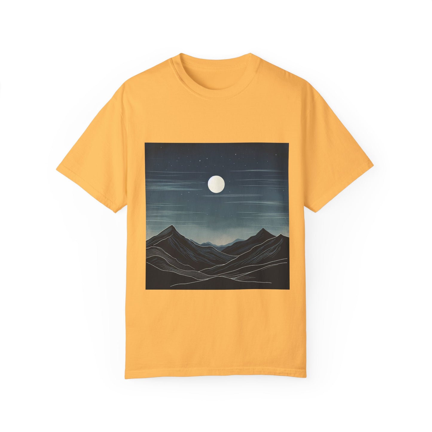 Moonlit Mountains Unisex Garment-Dyed T-shirt | Nature-Inspired Style for Adventurers
