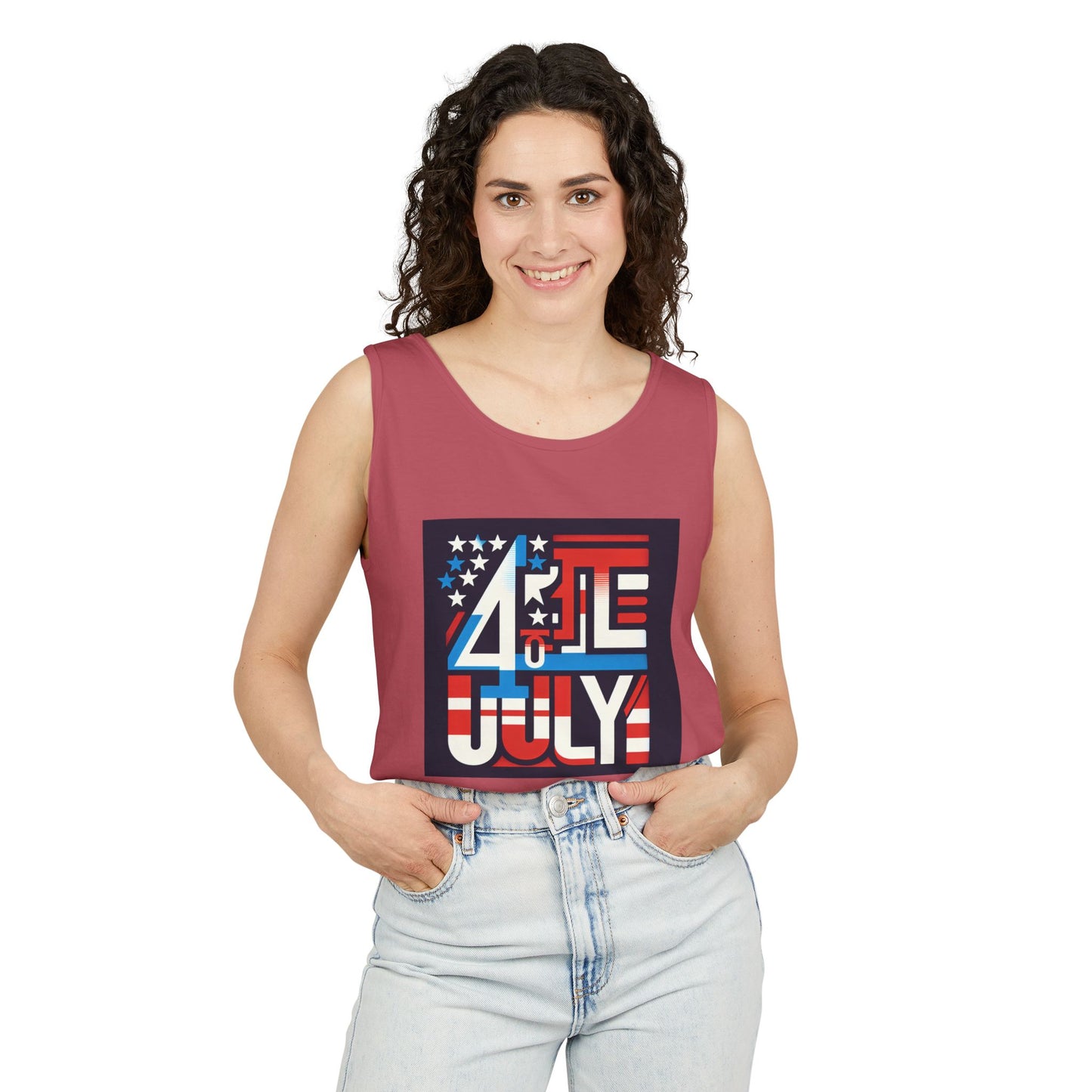 Patriotic Fourth of July Tank Top, American Flag Tee, Summer Celebration Apparel, Unisex Graphic Shirt, USA Independence Day Outfit