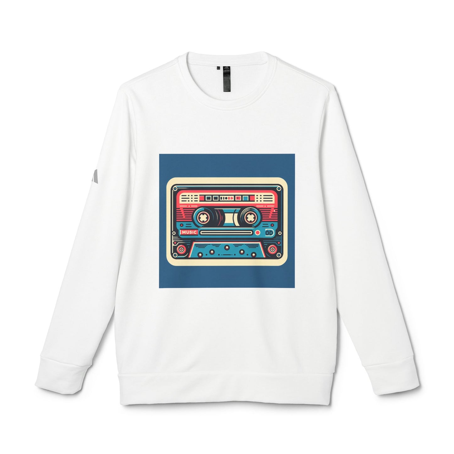 Retro Cassette Tape Design Fleece Crewneck Sweatshirt | Unisex Cozy Apparel