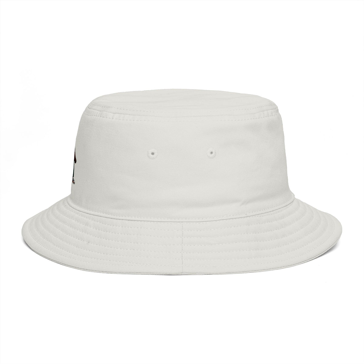 Brown Streetwear Bucket Hat with Small Kid Cartoon Graphic