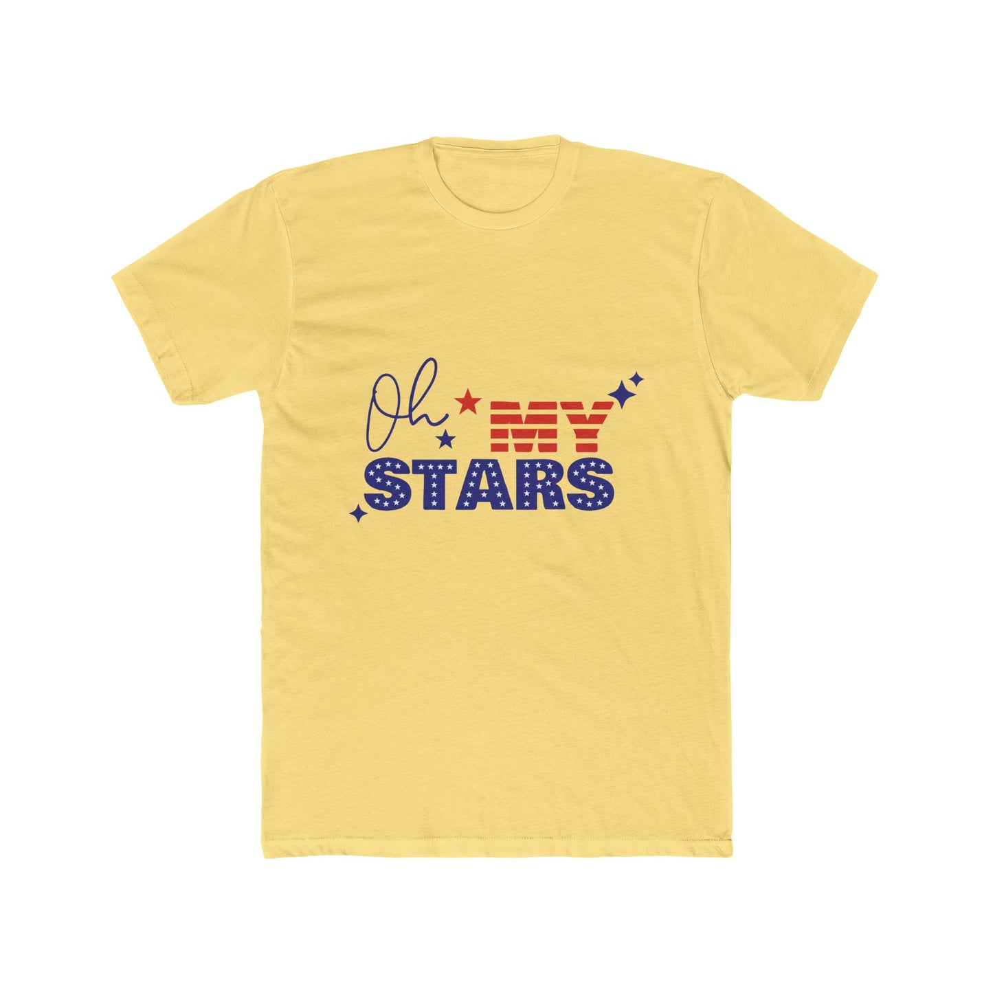 Patriotic Unisex Cotton Crew Tee - "Oh My Stars" Design