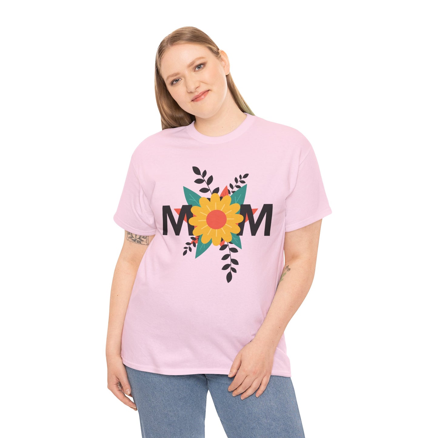 Mom Floral Unisex Heavy Cotton Tee - Perfect Gift for Mother's Day