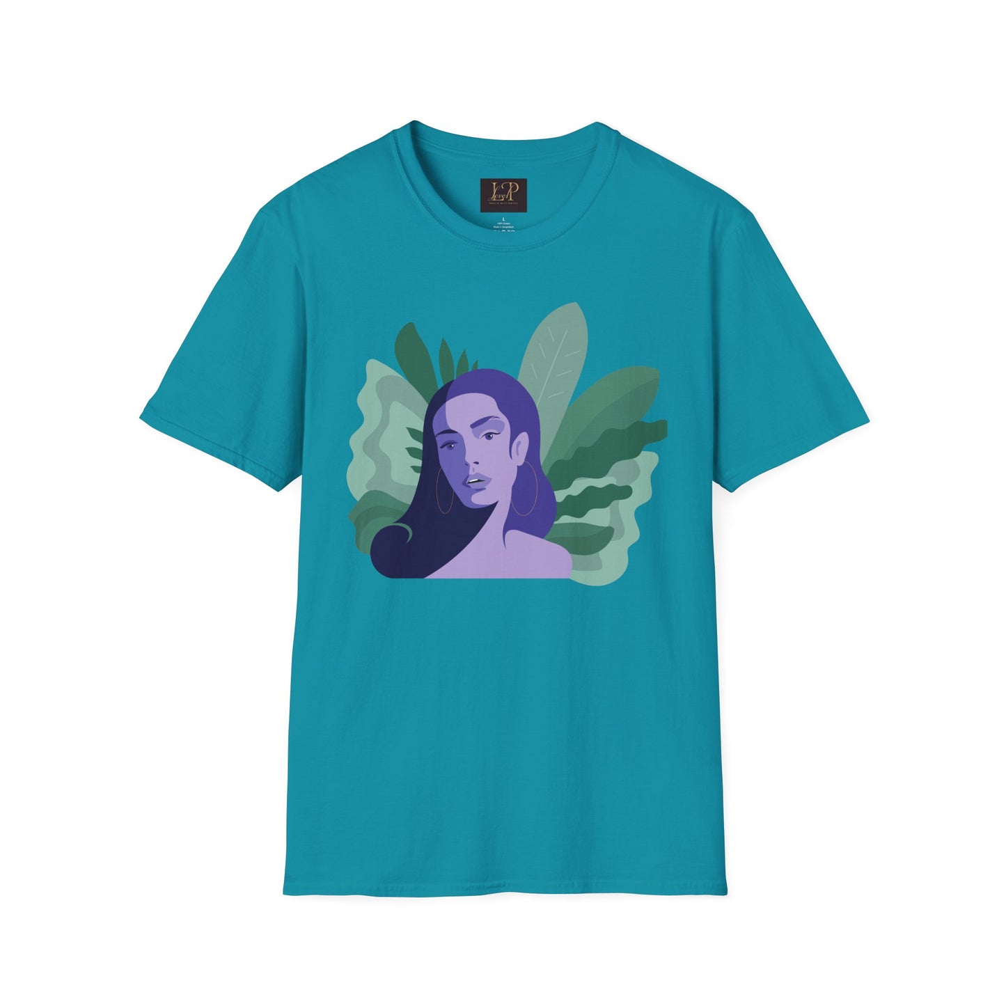 Chic Botanical Portrait T-Shirt for Nature Lovers