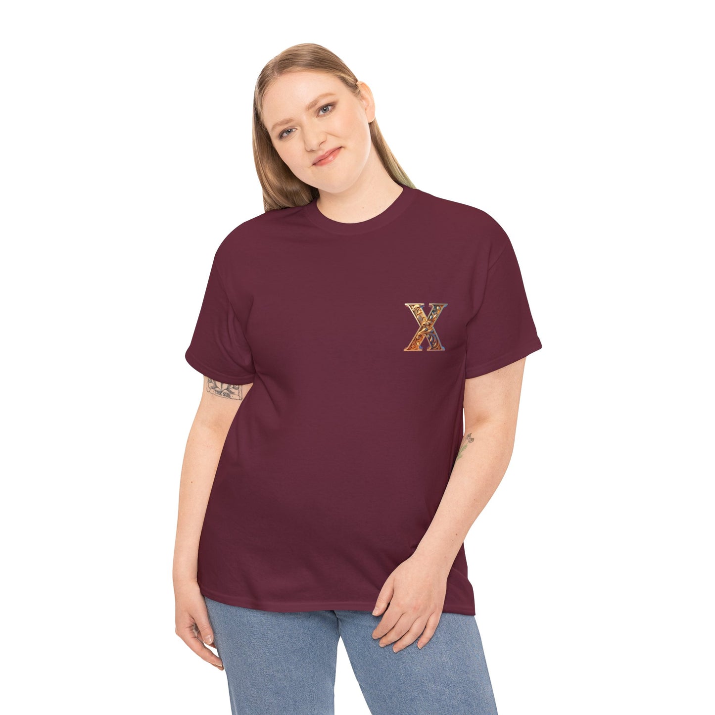 Unisex Heavy Cotton Tee - Stylish 'X' Graphic Shirt for Everyday Wear