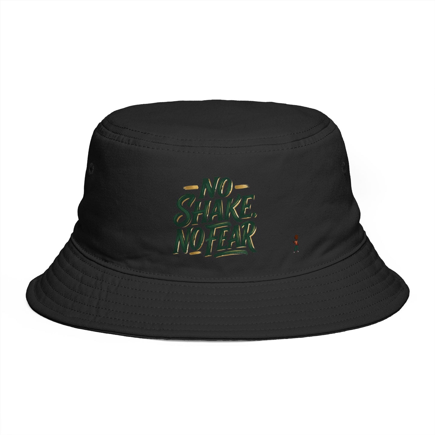 No Shake No Fear Bucket Hat — Retro Motivational Outdoor Bucket Hat