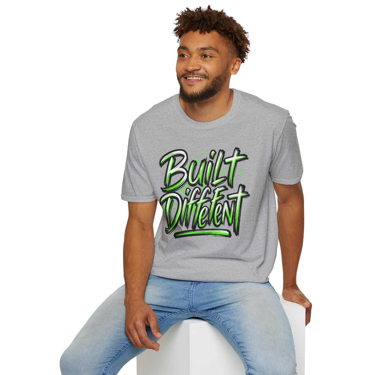 Built Different T-Shirt — Bold Neon Graffiti Tee