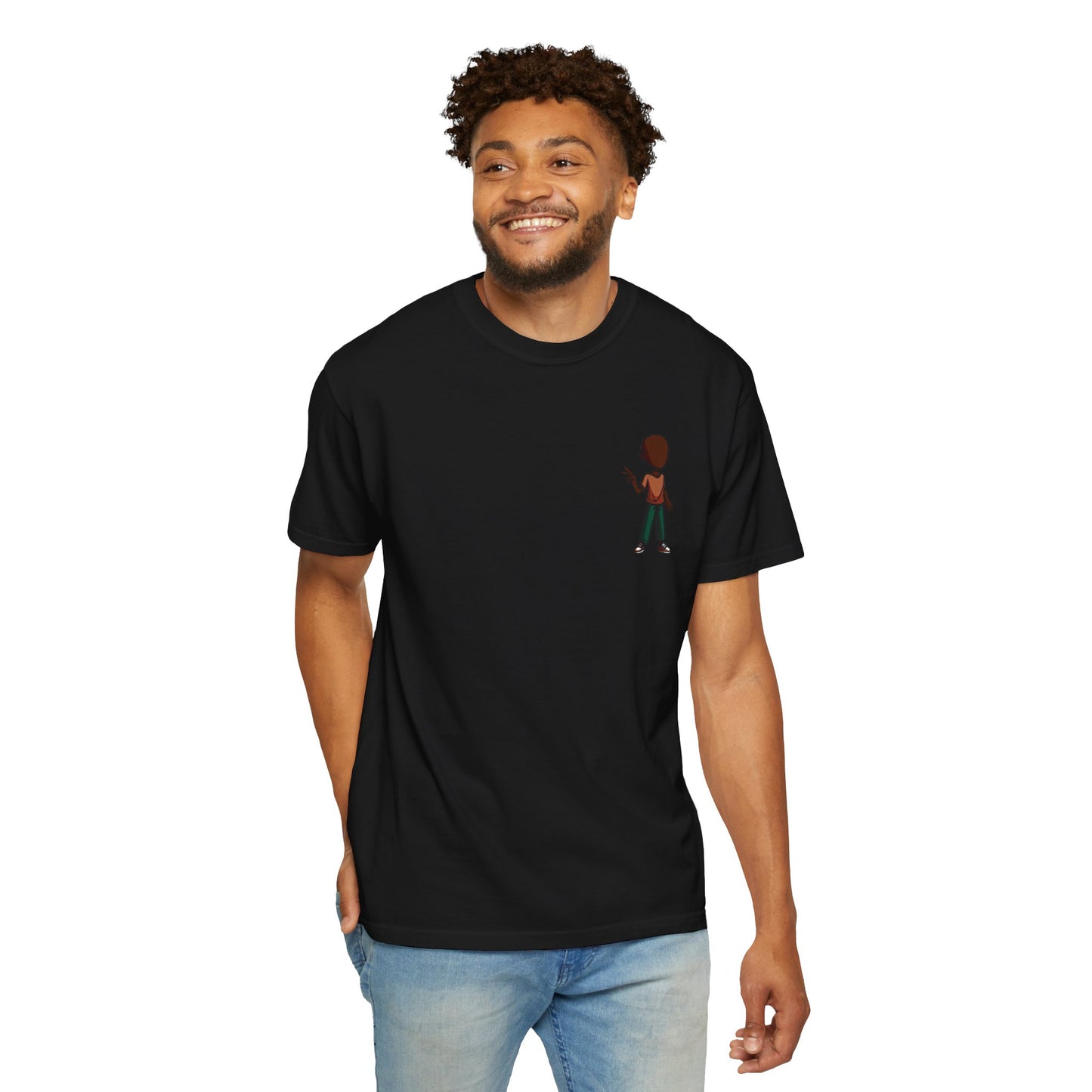 Minimalist Little Boy Graphic T-Shirt — Small Chest Illustration, Casual Kids/Youth Tee